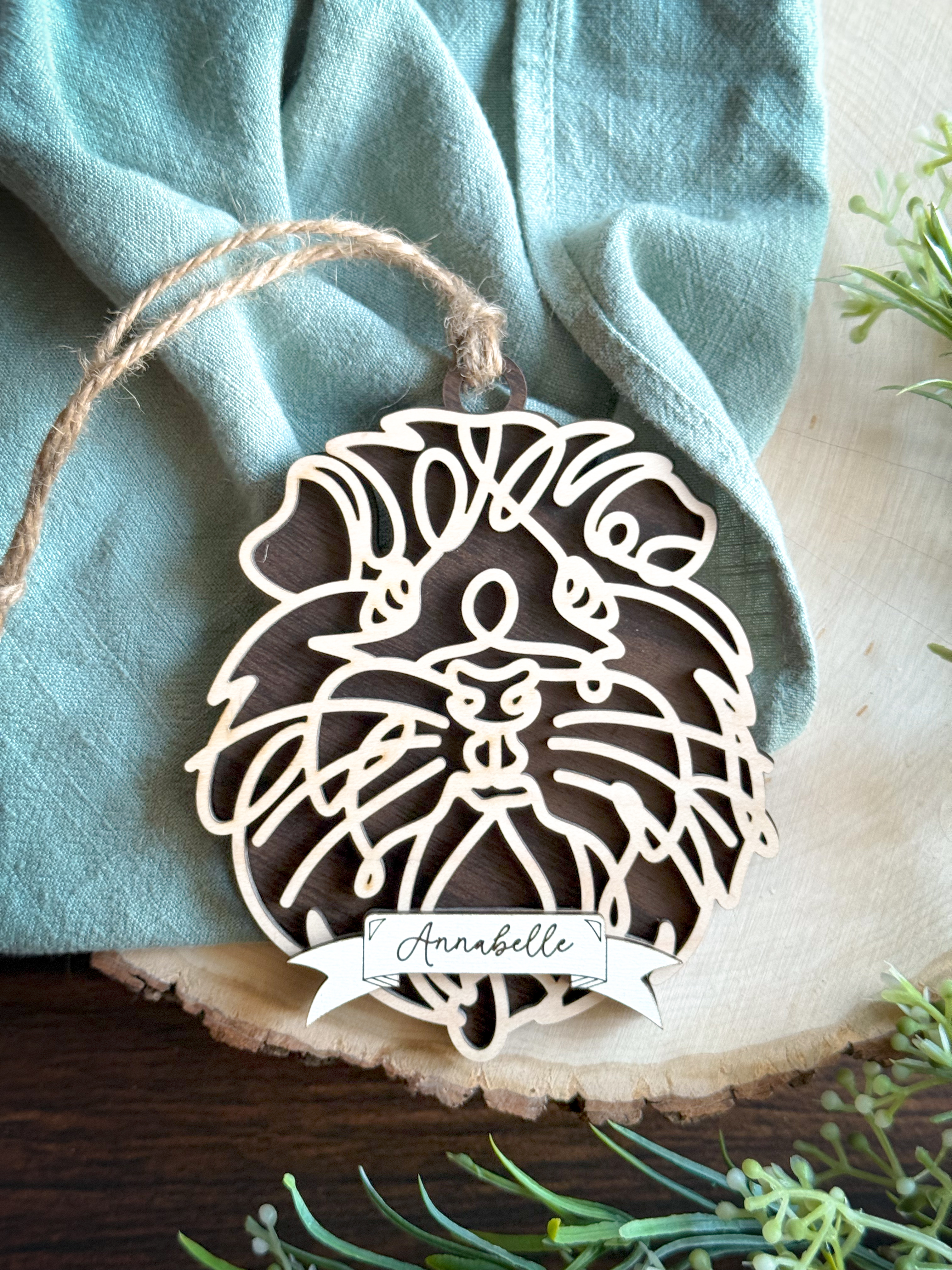 Laser-Cut Small Animal Pet Ornaments    Guinea Pig-Turtle