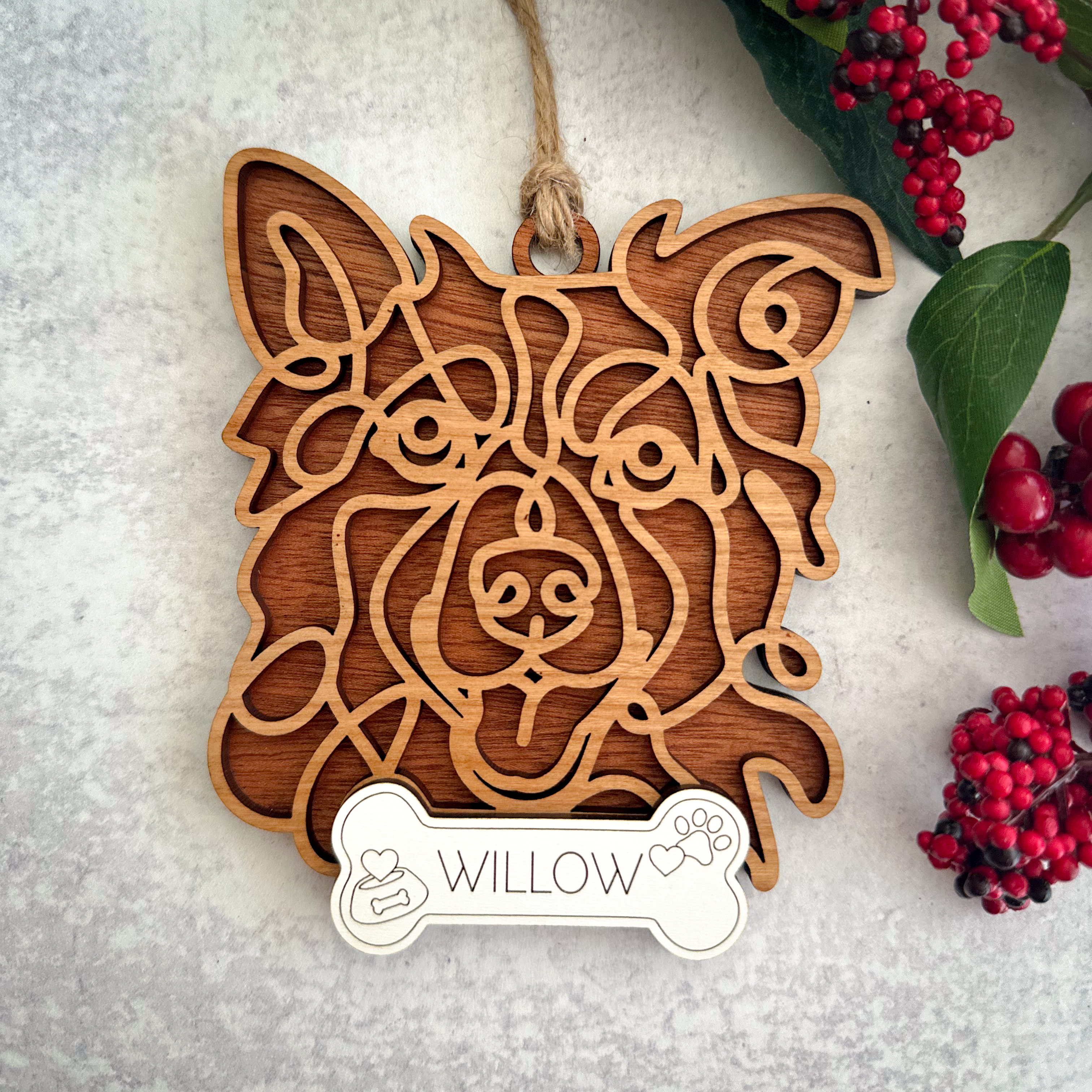 Laser-Cut Dog Ornaments Breeds A-L
