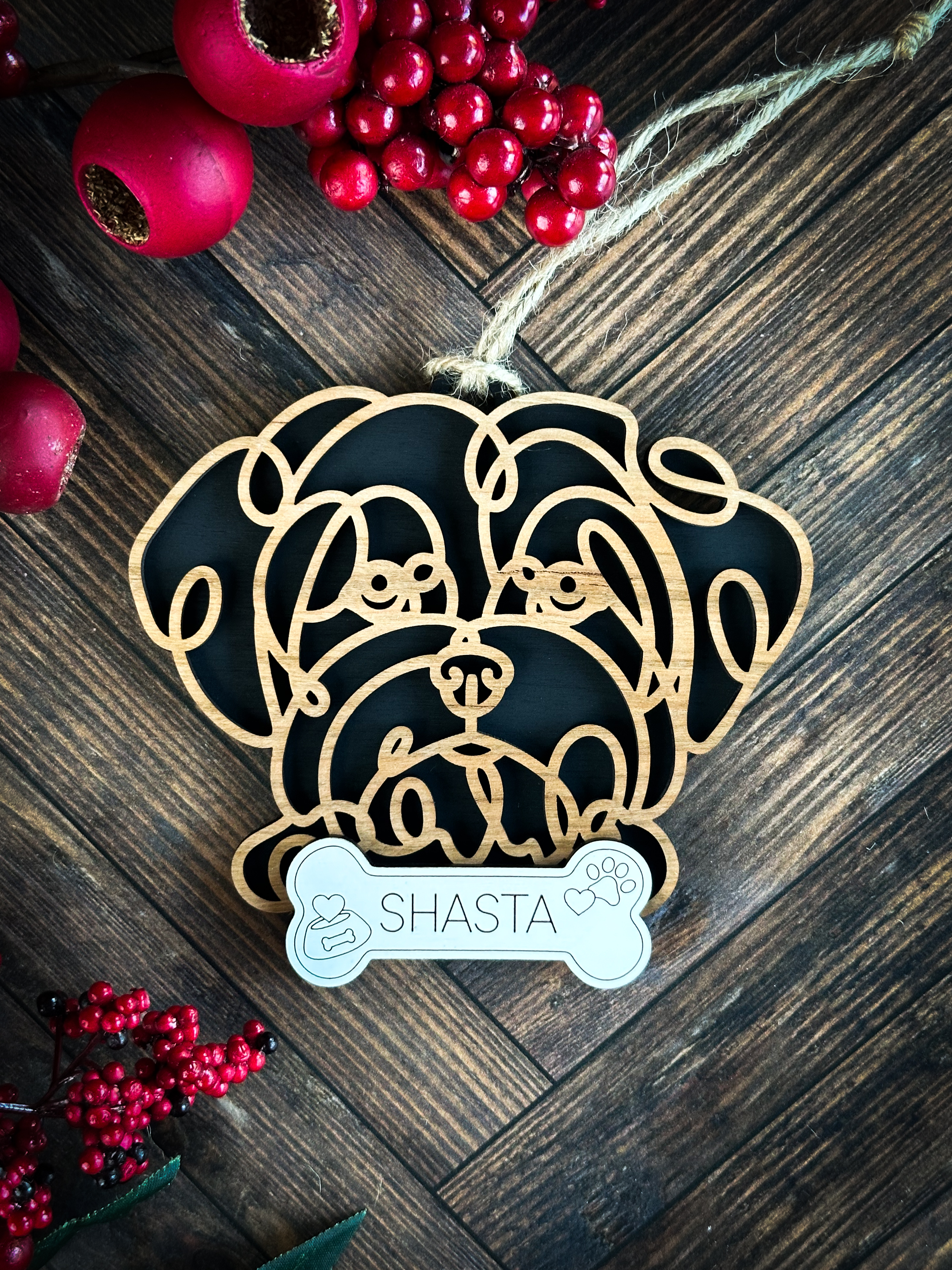 Laser-Cut Dog Ornaments Breeds M-Sh
