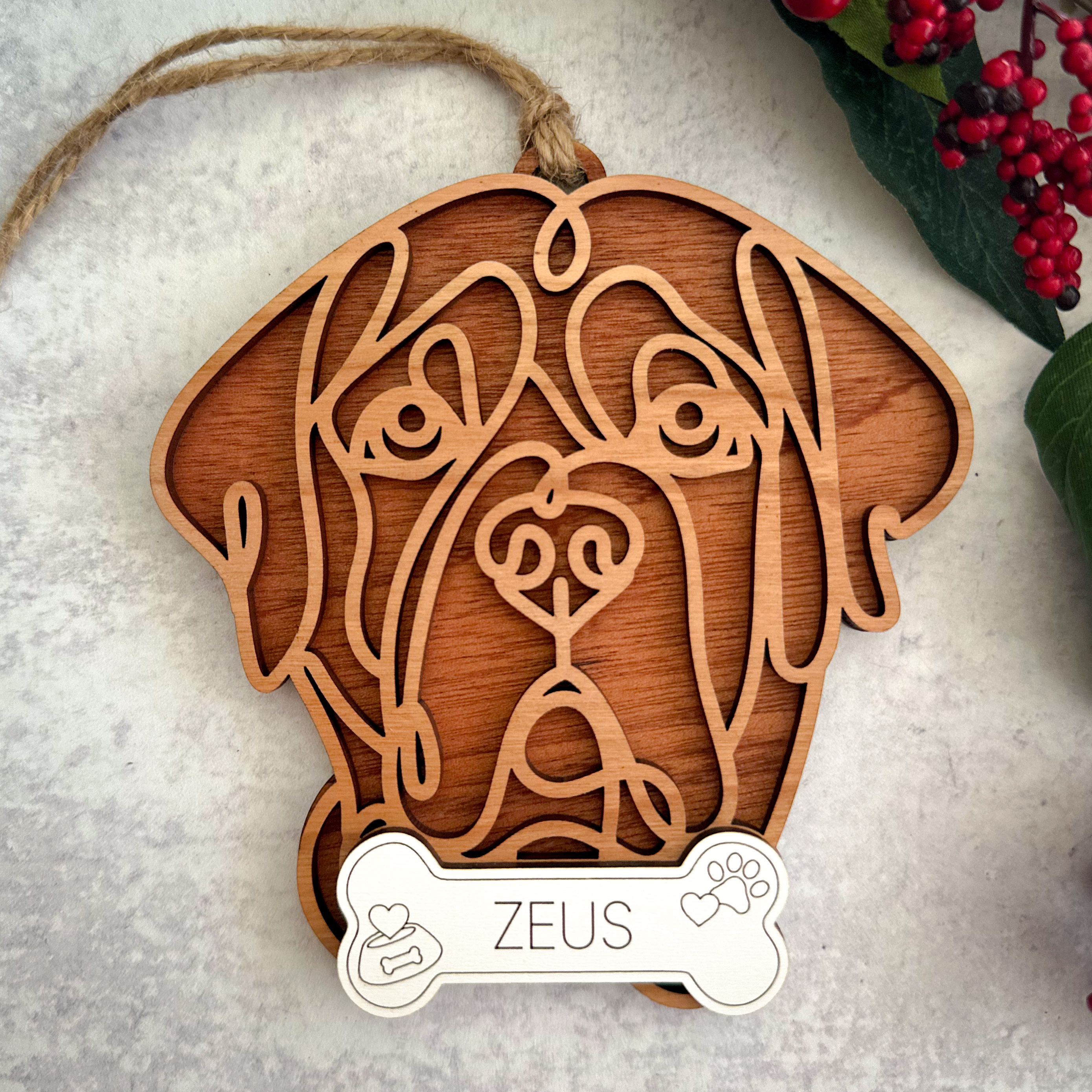 Laser-Cut Dog Ornaments  Breeds M-Sh