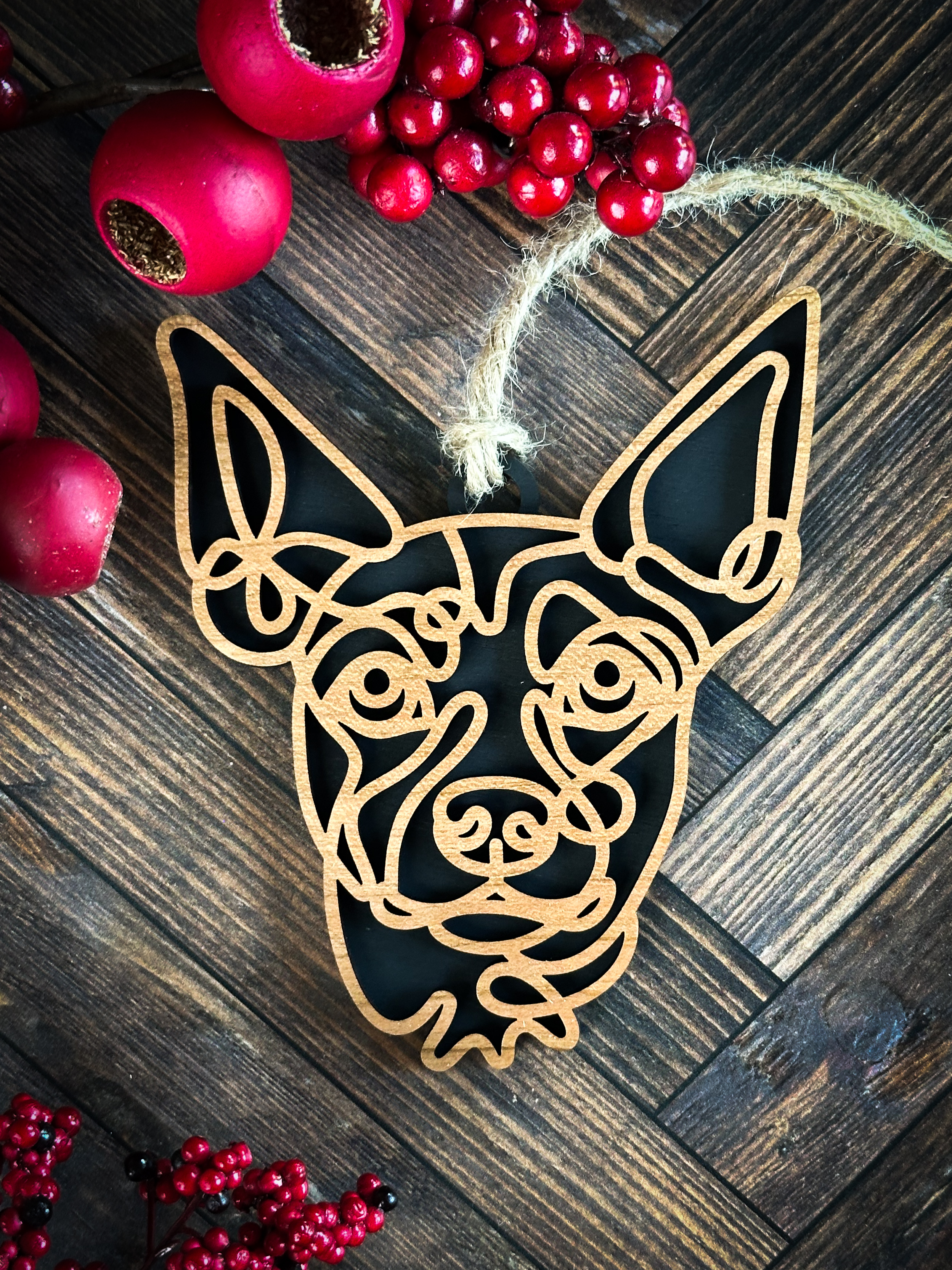 Laser-Cut Dog Ornaments  Breeds M-Sh