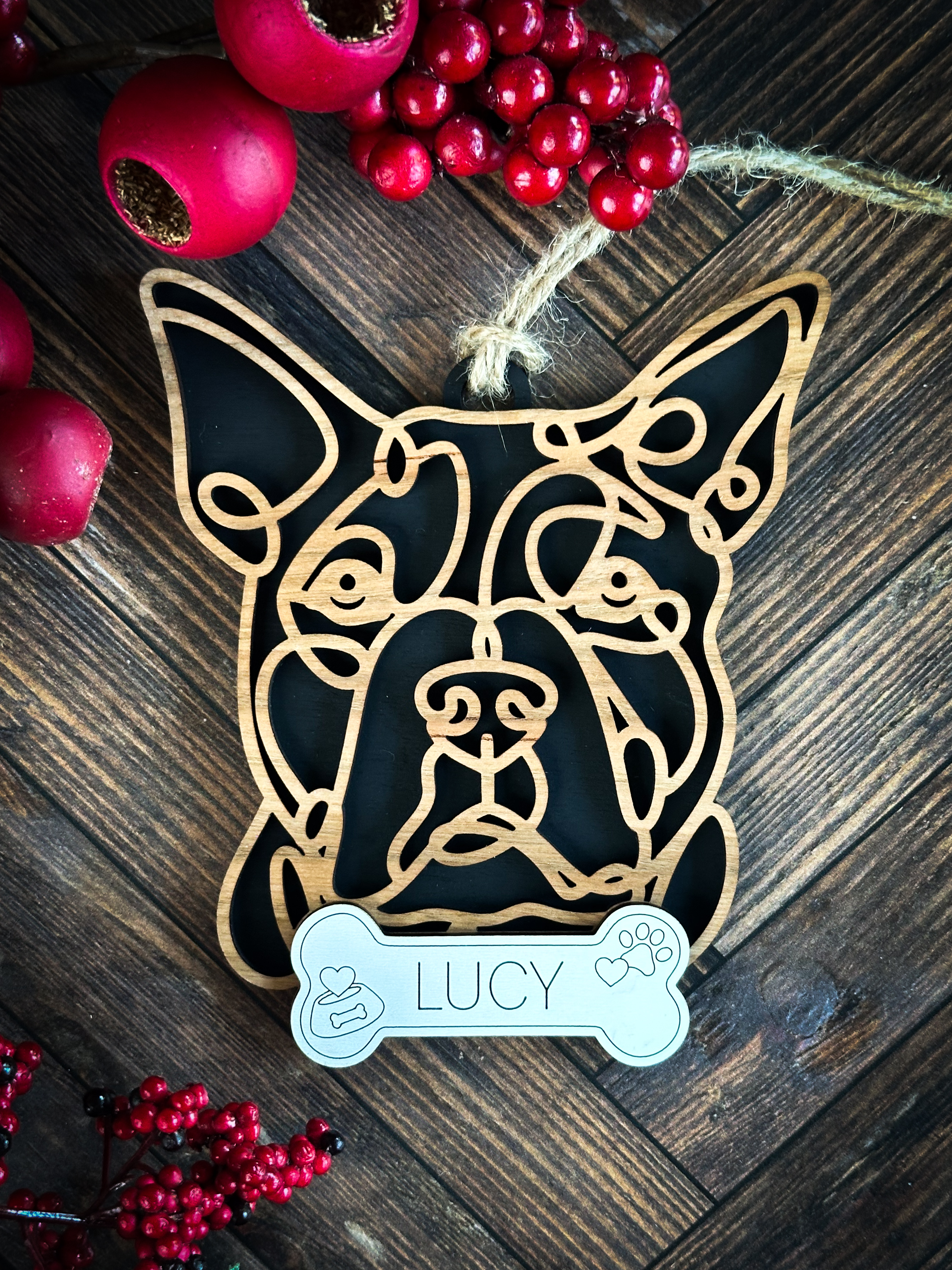 Laser-Cut Dog Ornaments St-Y