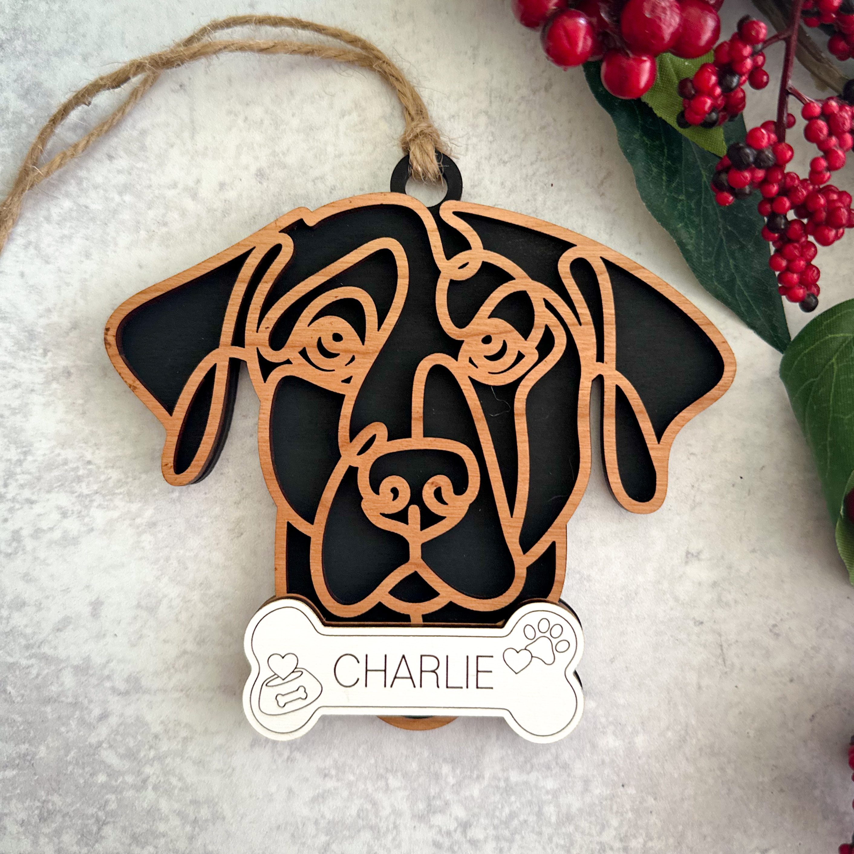 Laser-Cut Dog Ornaments St-Y