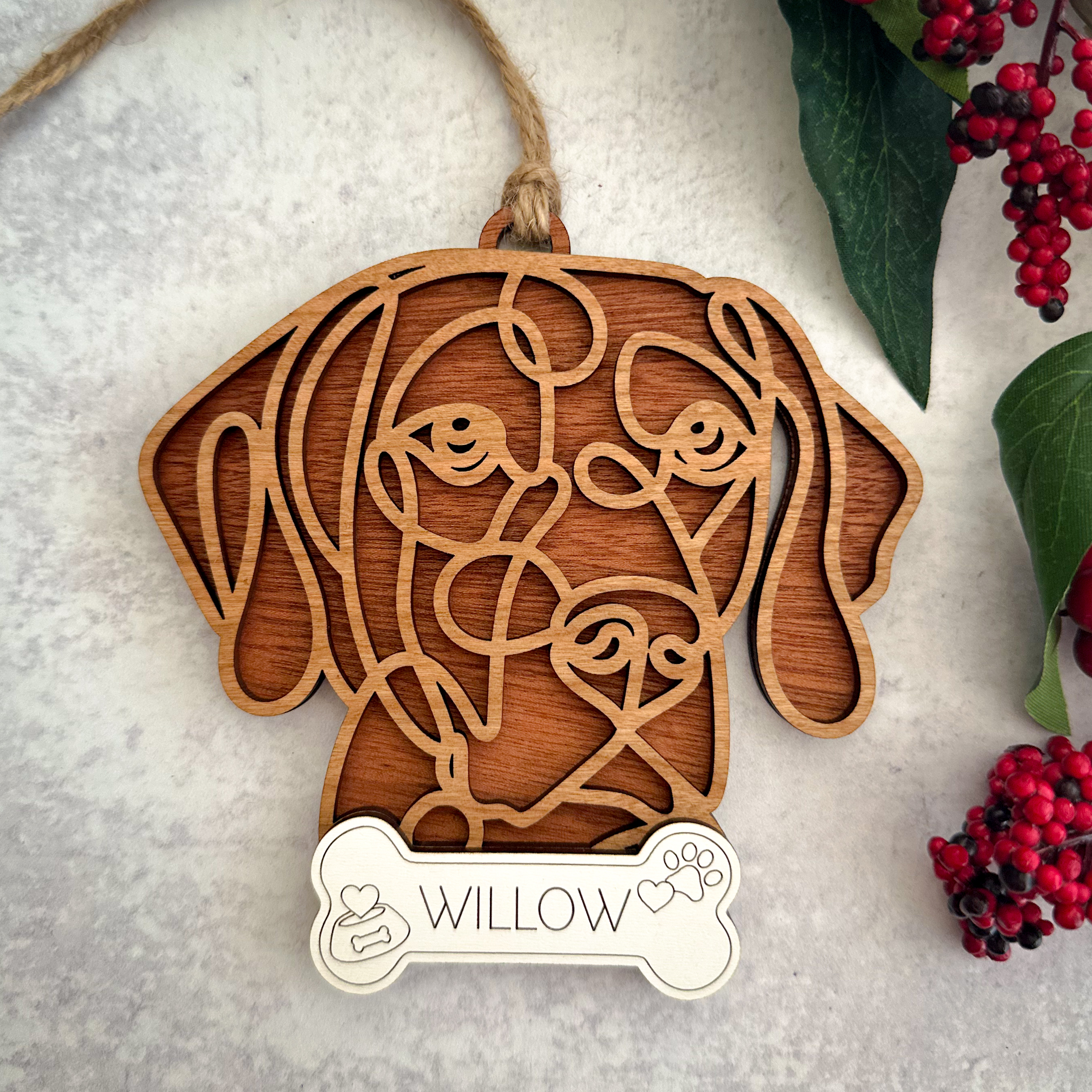 Laser-Cut Dog Ornaments St-Y