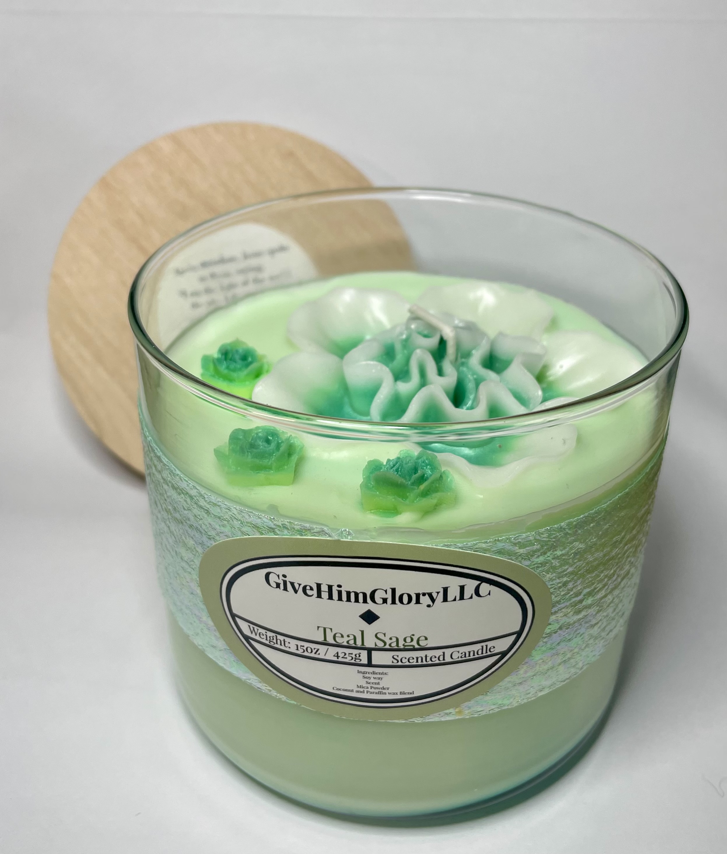 Scented Candle - Teal Sage - Scripture John 8:12