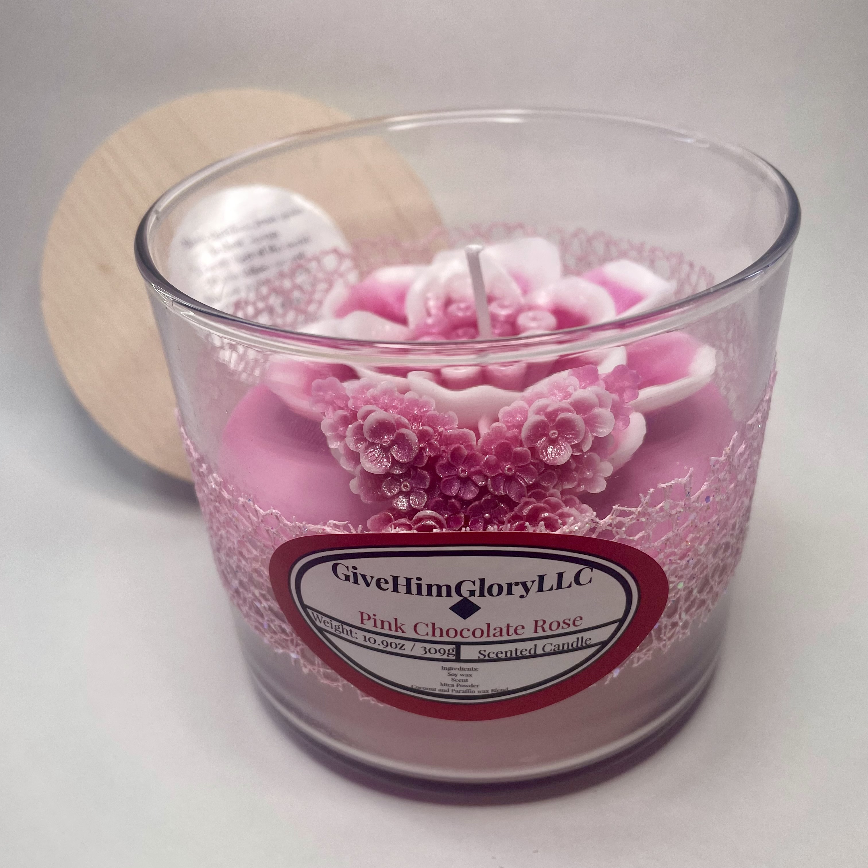 Pink Chocolate Rose Scented Candle John 8:12