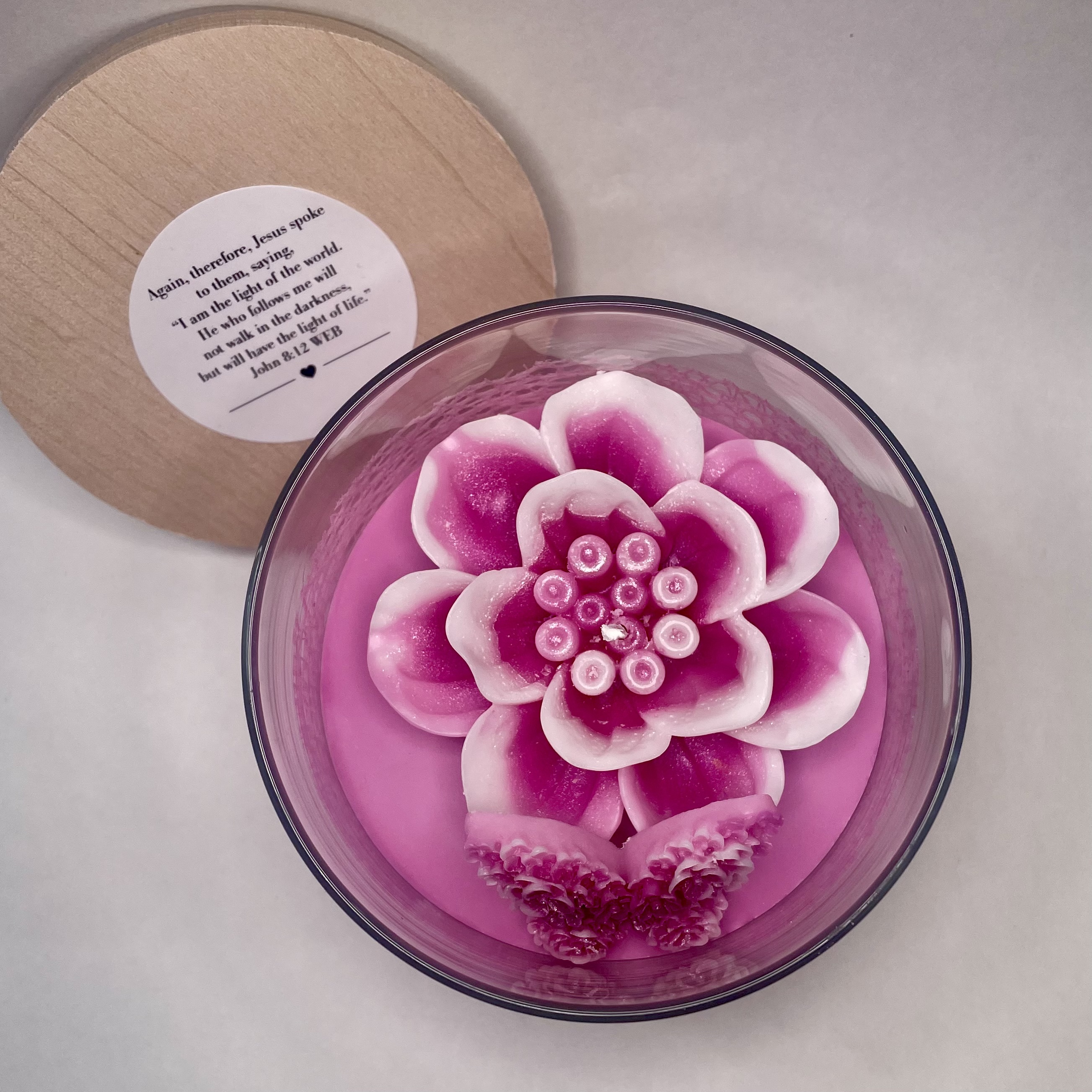Pink Chocolate Rose Scented Candle John 8:12