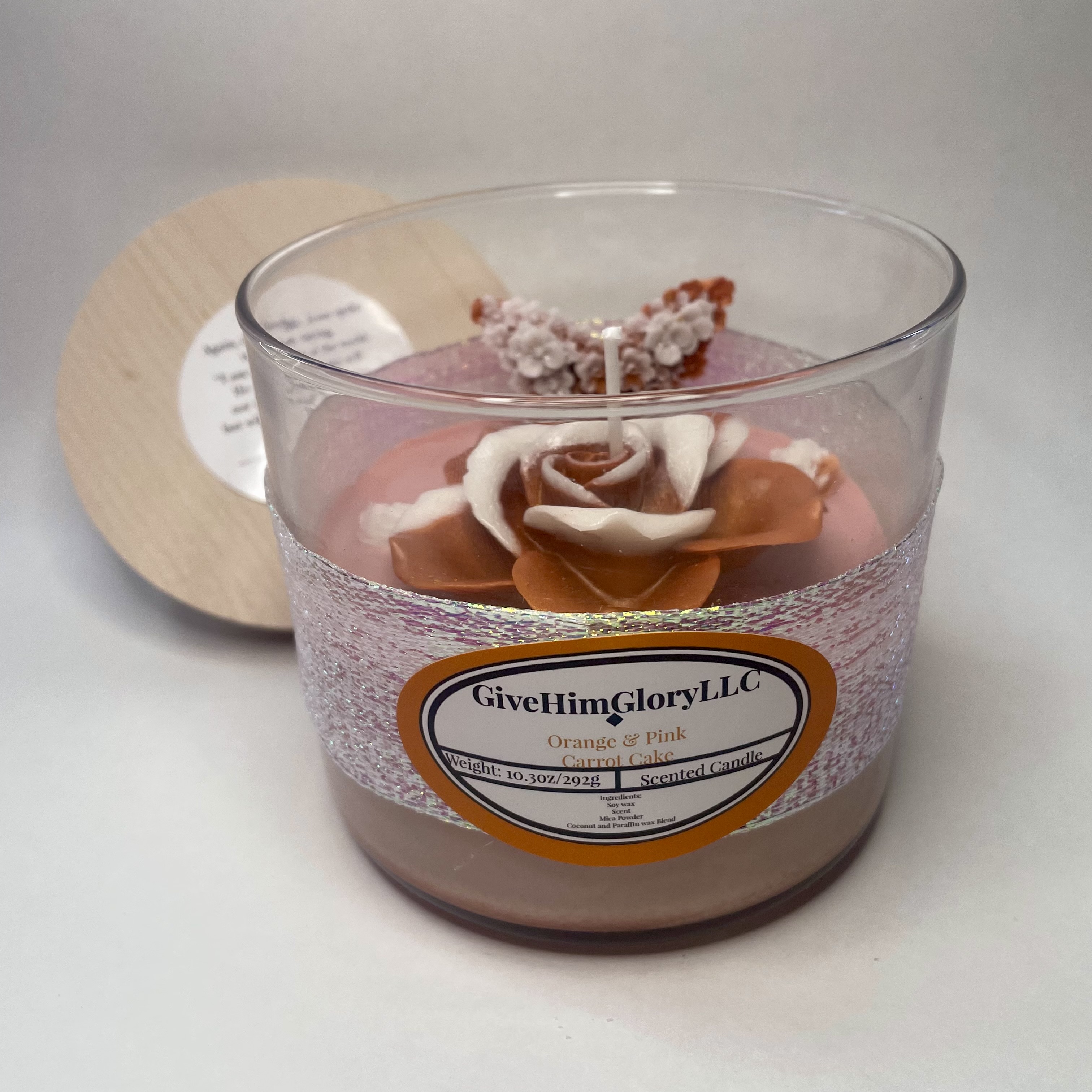 Carrot Cake Orange & Pink Scented Candle John 8:12