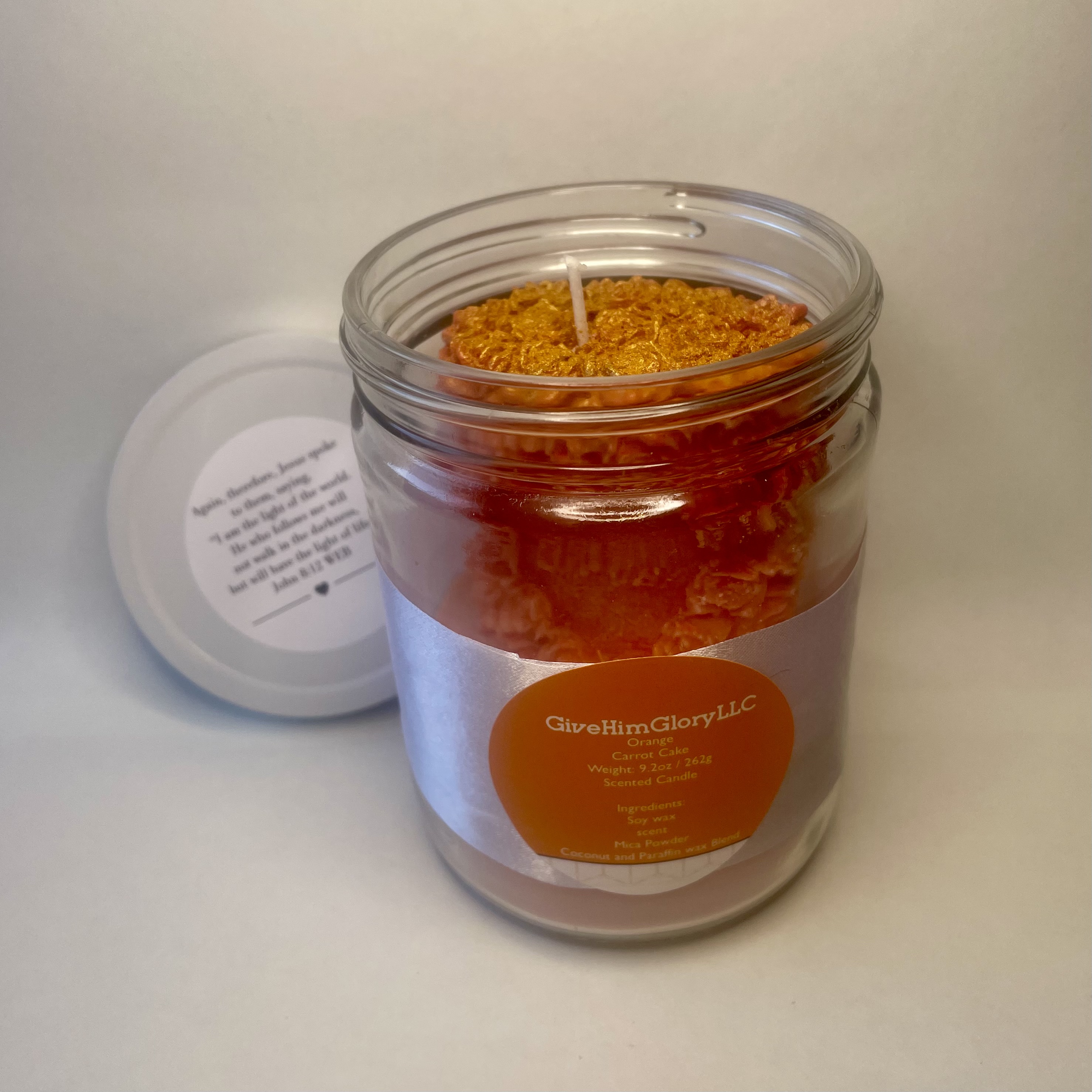 Orange & Pink Carrot Cake Scented Candle John 8:12