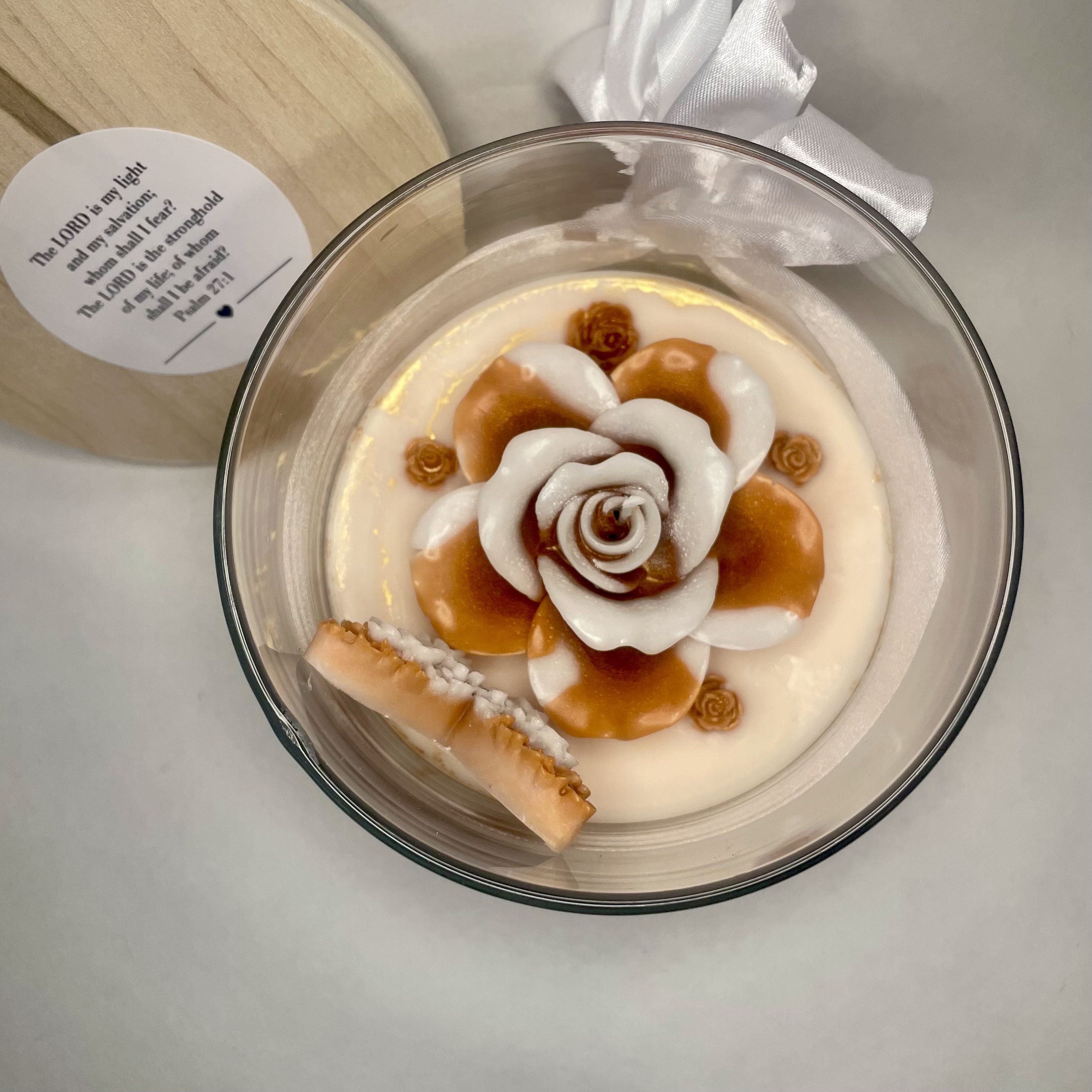 Brown & Orange Hazelnut Cappuccino Scented Candle Psalms 27:1