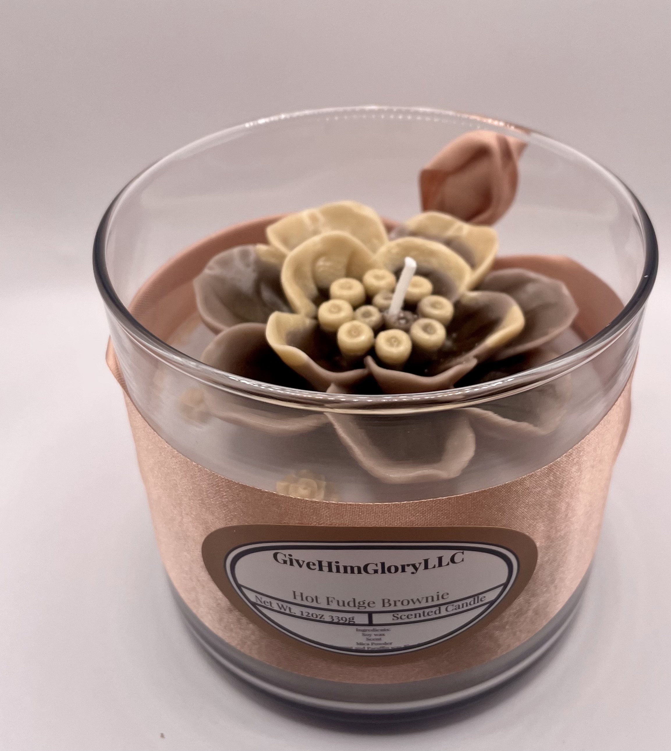 Hot Fudge Brownie Scented Candle Scripture Psalm 27:1