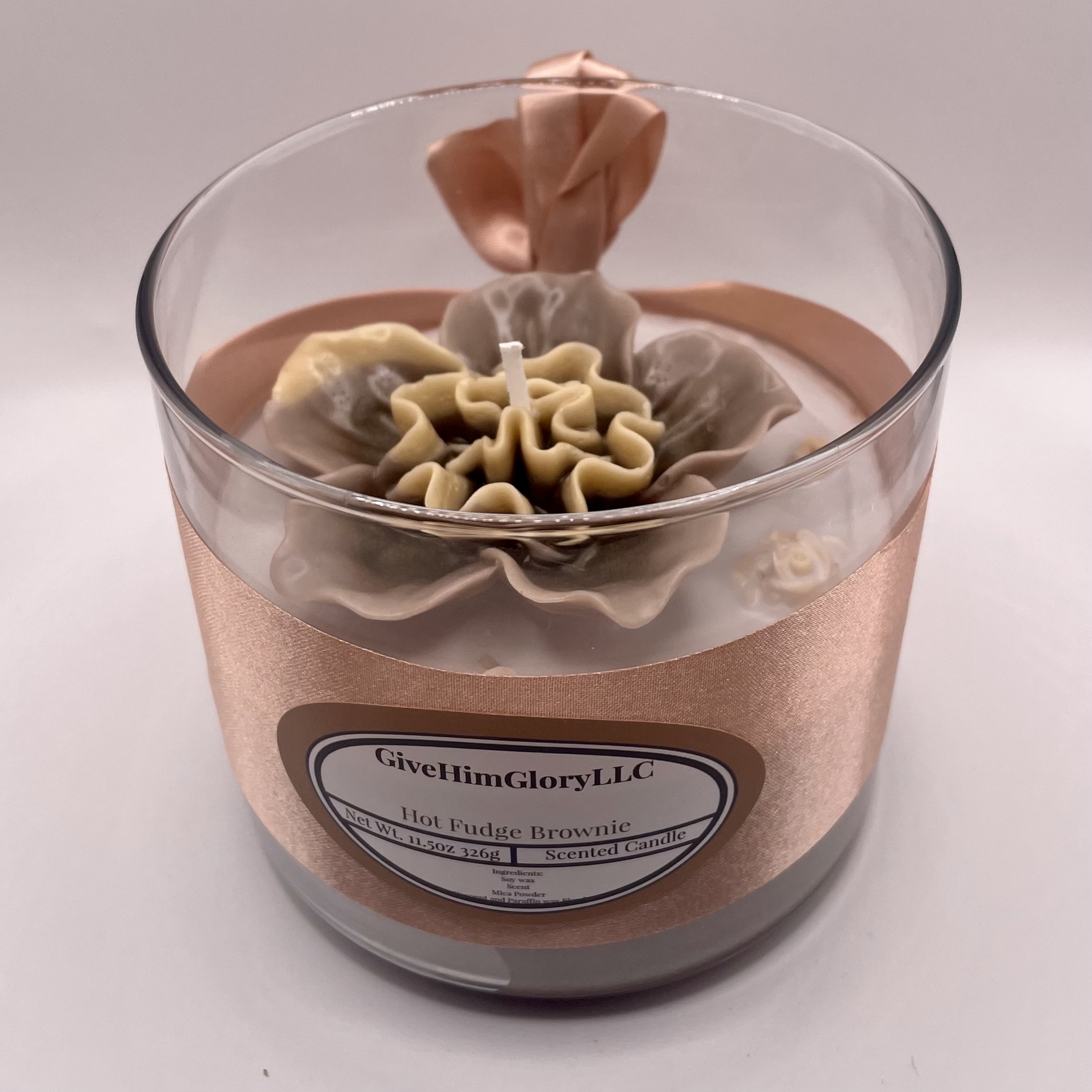 Hot Fudge Brownie Scented Candle Scripture Psalm 27:1