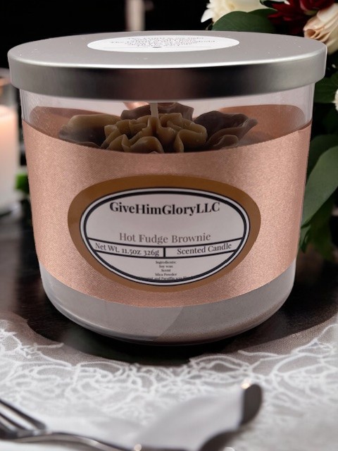 Hot Fudge Brownie Scented Candle Scripture Psalm 27:1