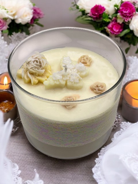 Vanilla Scented Candle -Scripture John 8:12—Yellow & White 