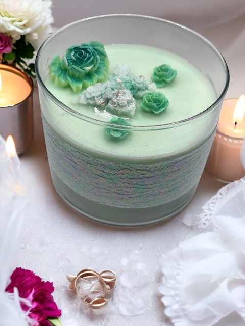 Scented Candle Teal Sage - Scripture John 8:12