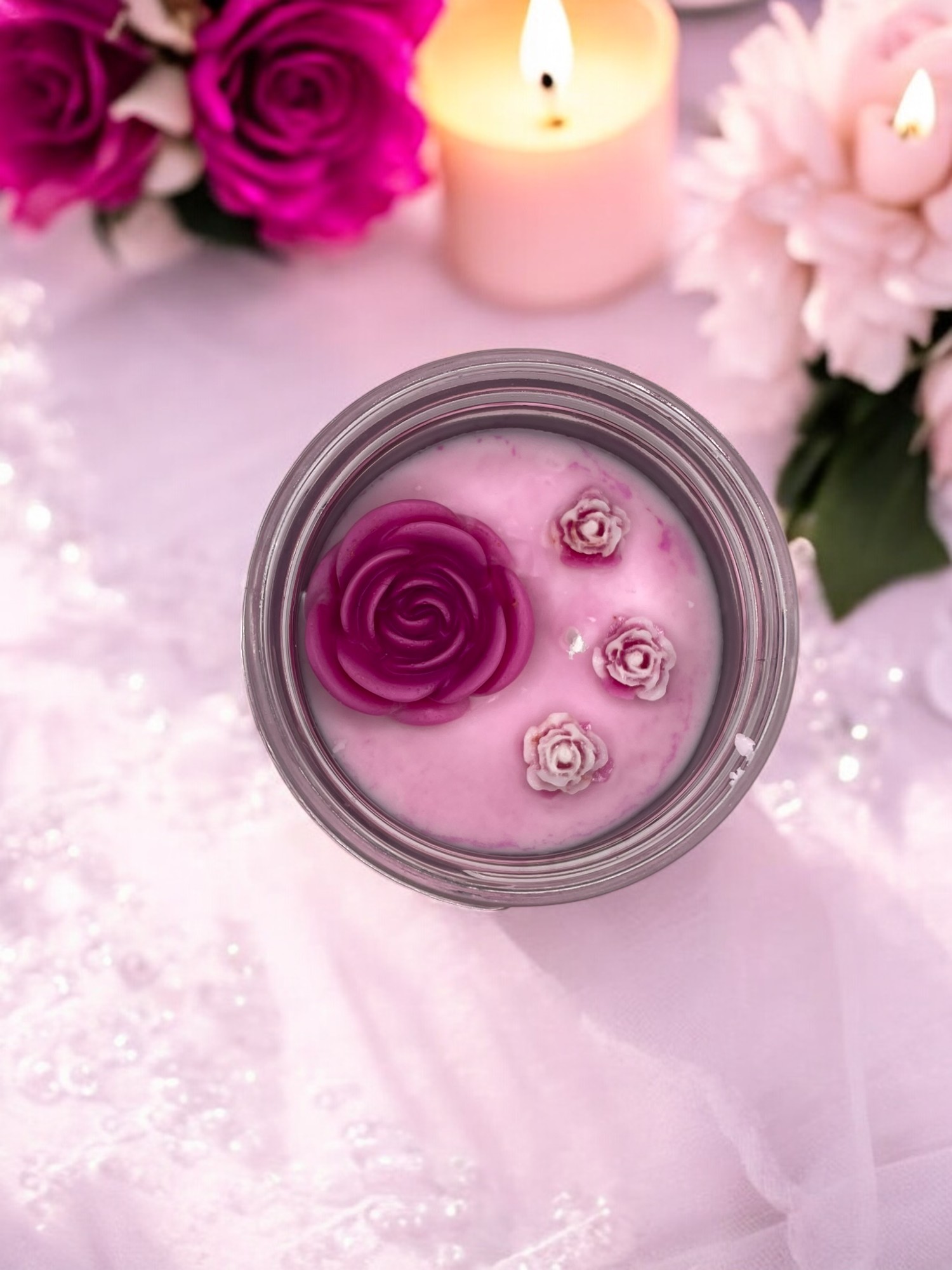 Pink Chocolate Rose Scented Candle John 8:12