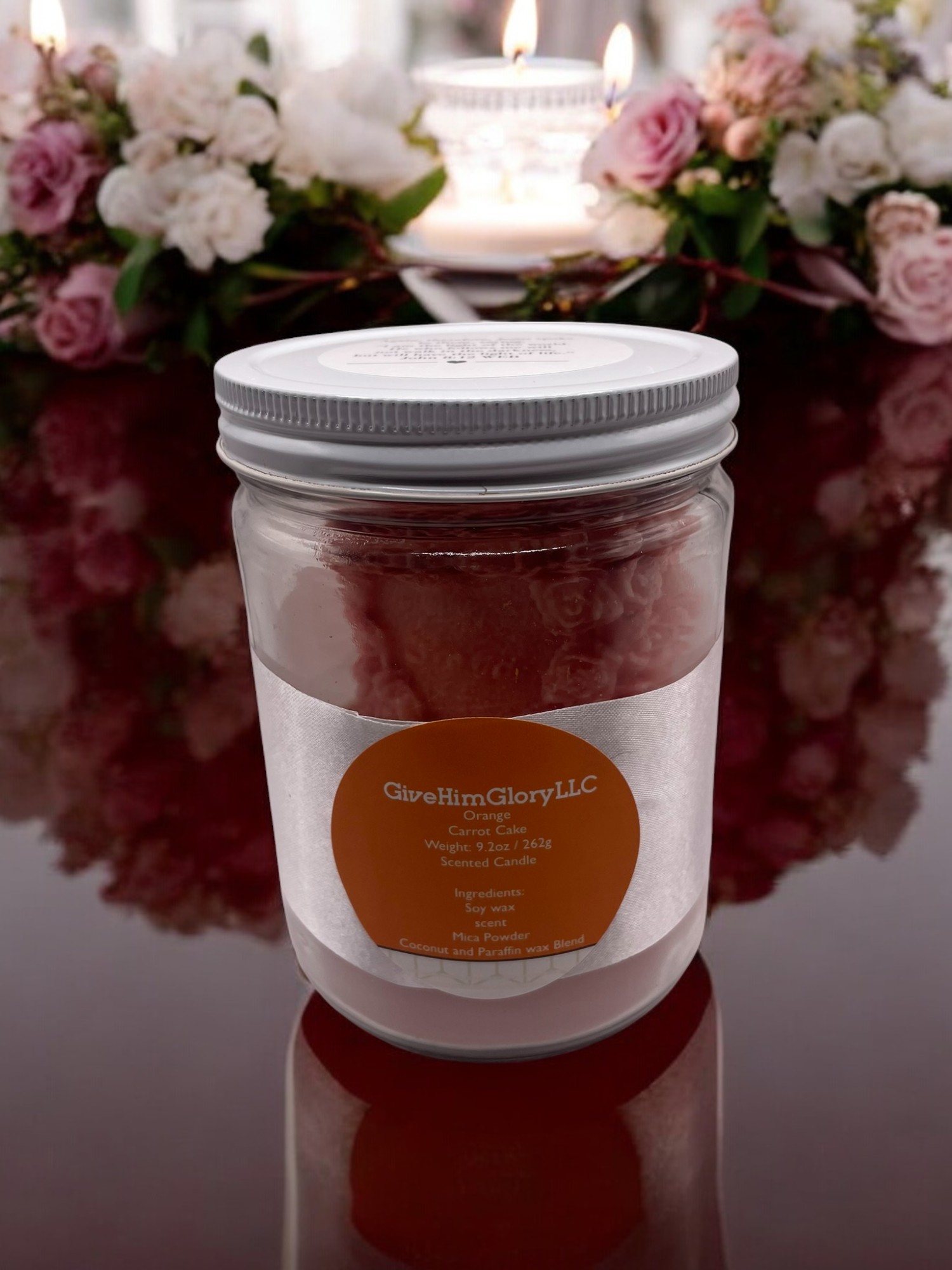 Orange & Pink Carrot Cake Scented Candle John 8:12