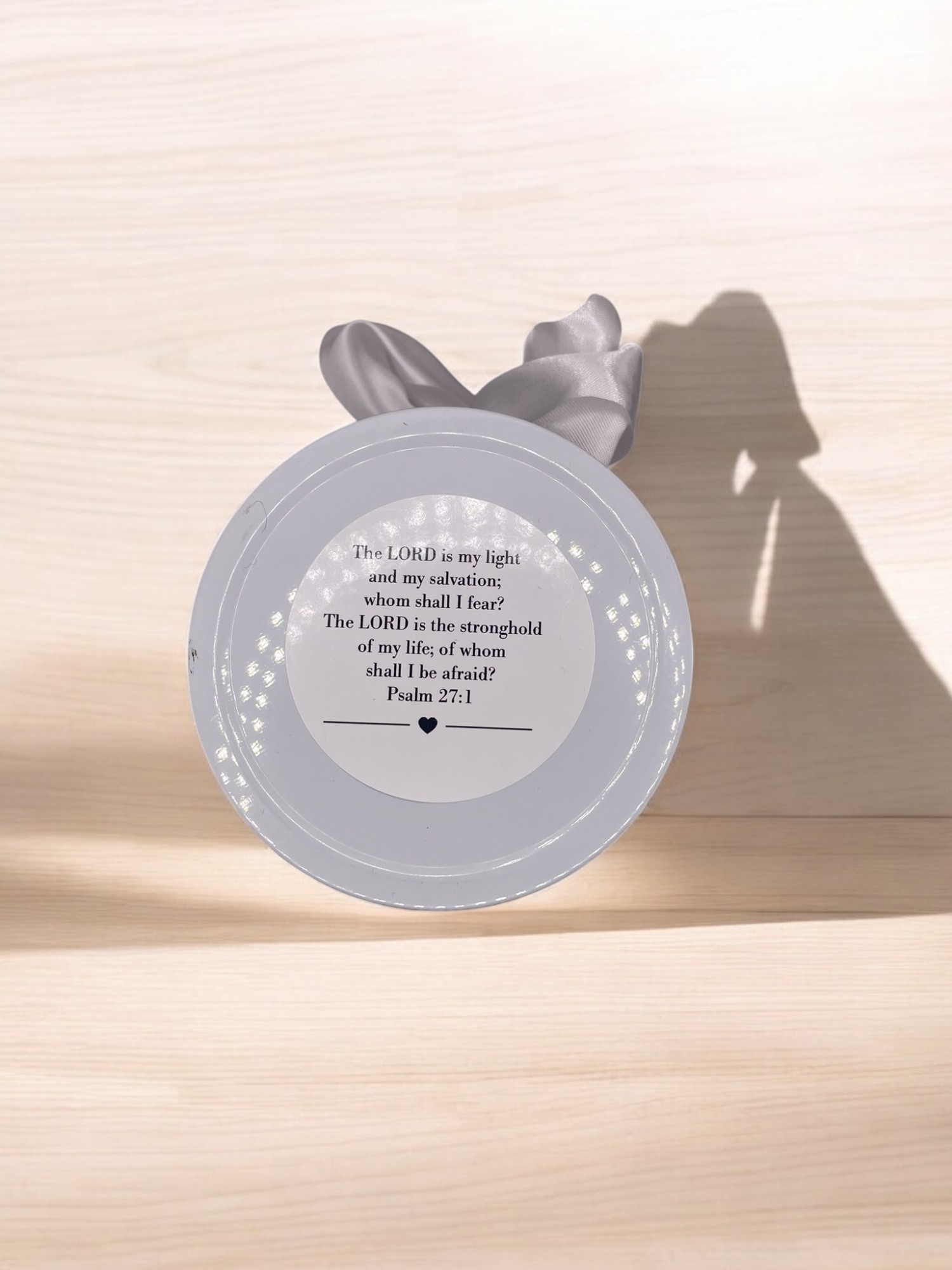 Purple Lilac Scented Candle Scripture Psalm 27:1