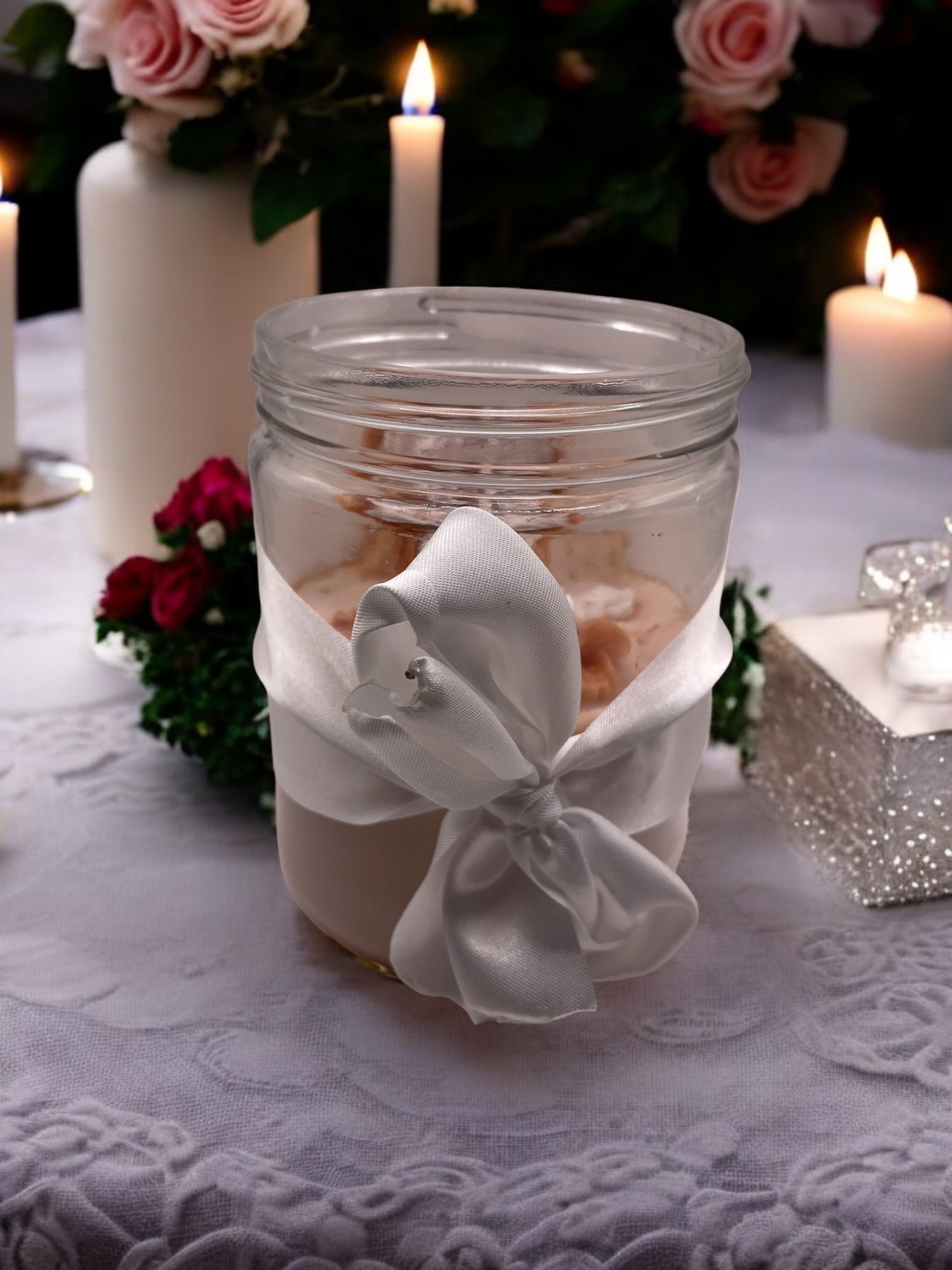 Brown & Orange Hazelnut Cappuccino Scented Candle Psalms 27:1