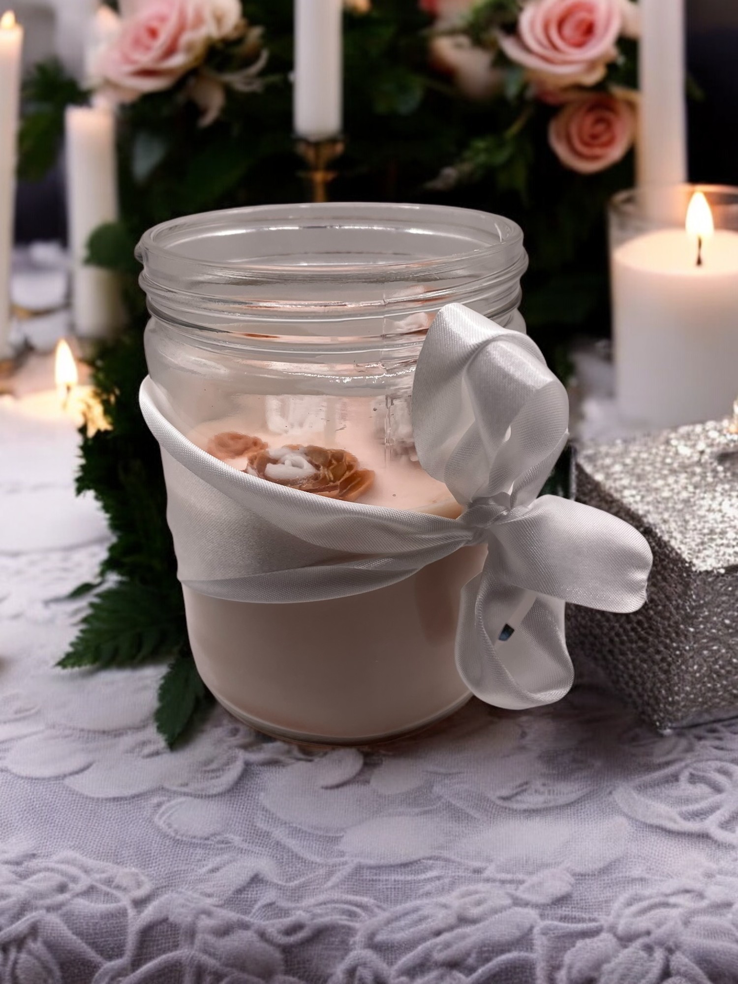 Brown & Orange Hazelnut Cappuccino Scented Candle Psalms 27:1
