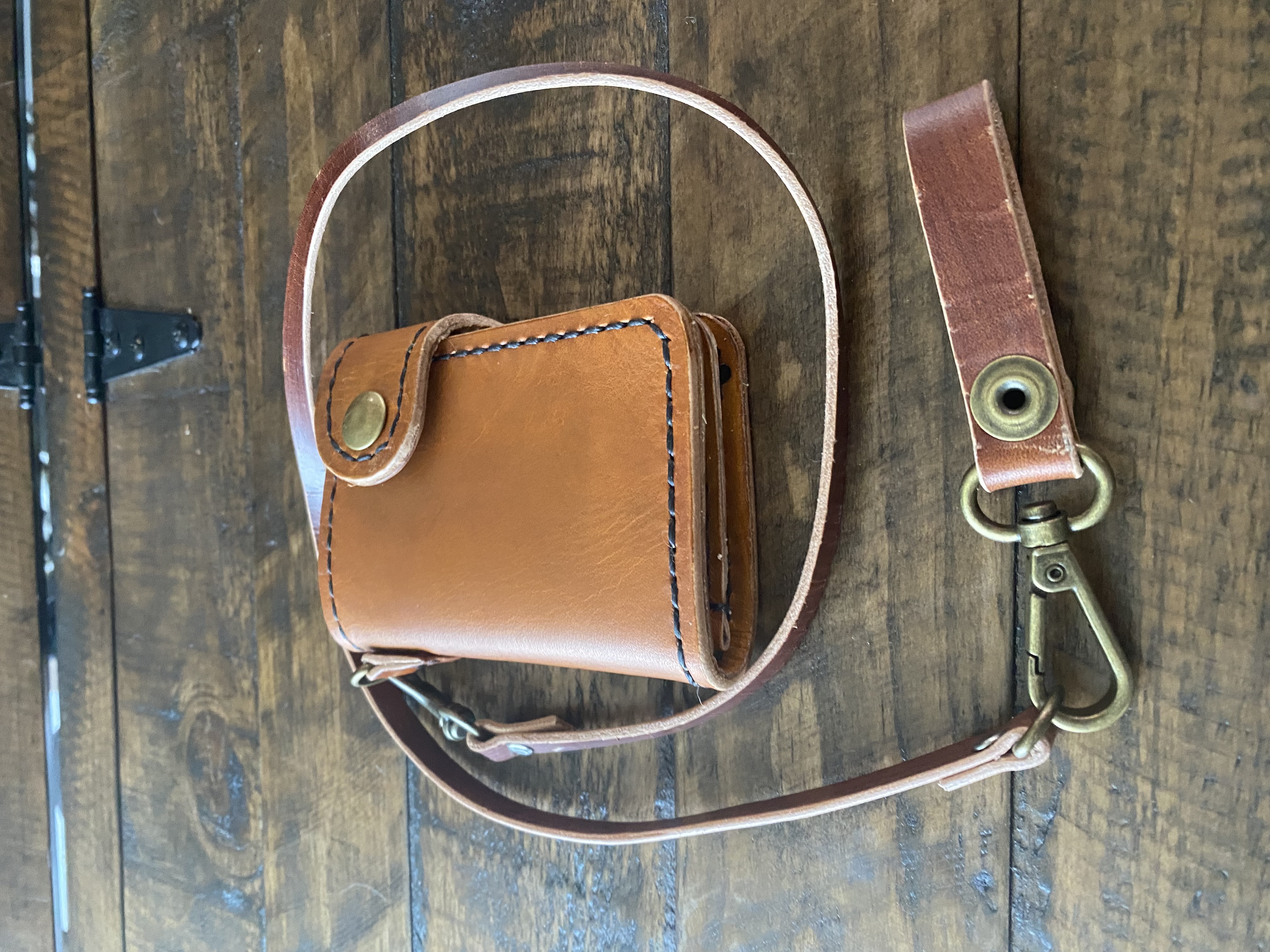 Leather Wallet with Strap