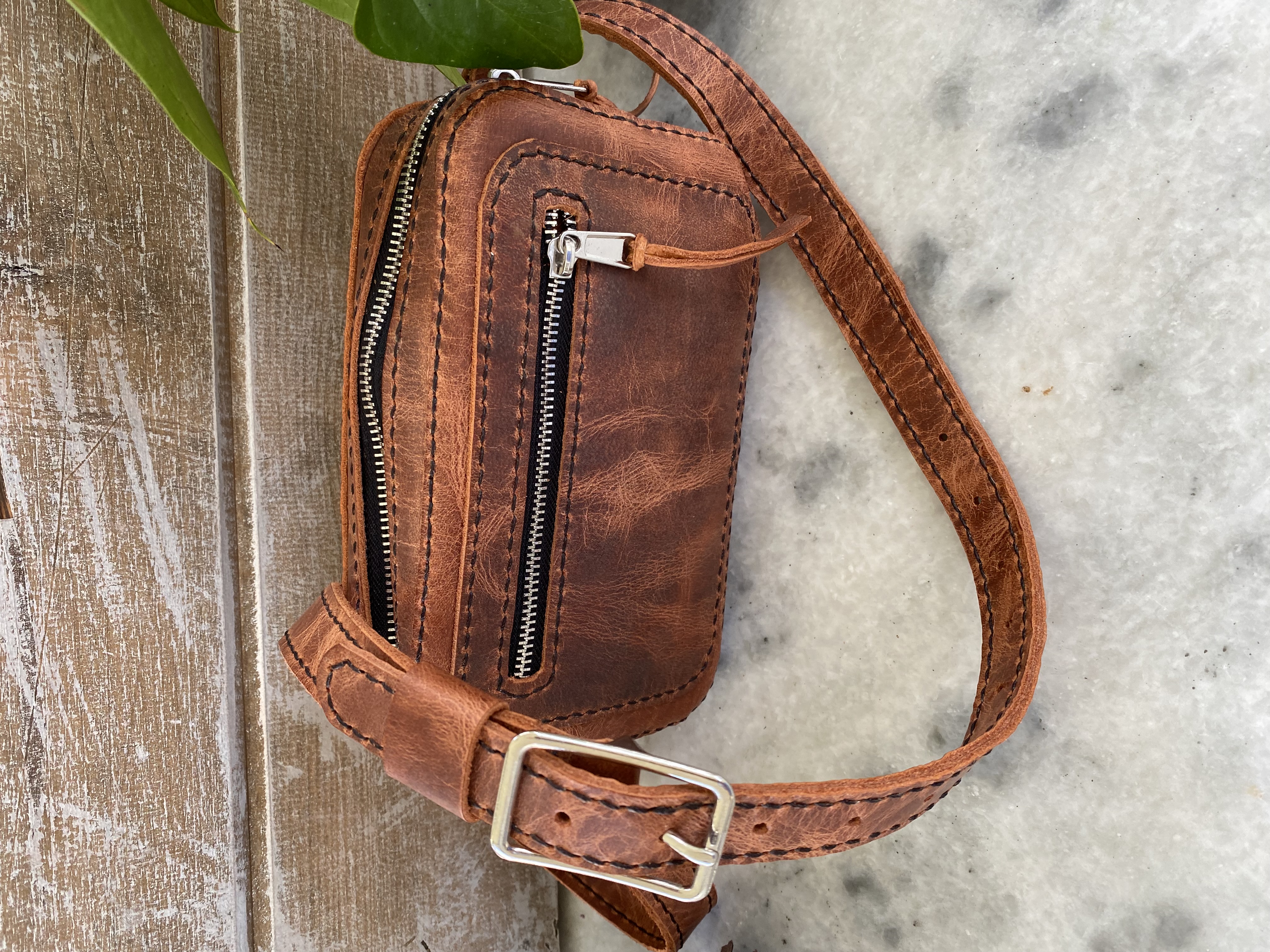 Vintage Leather Crossbody Bag