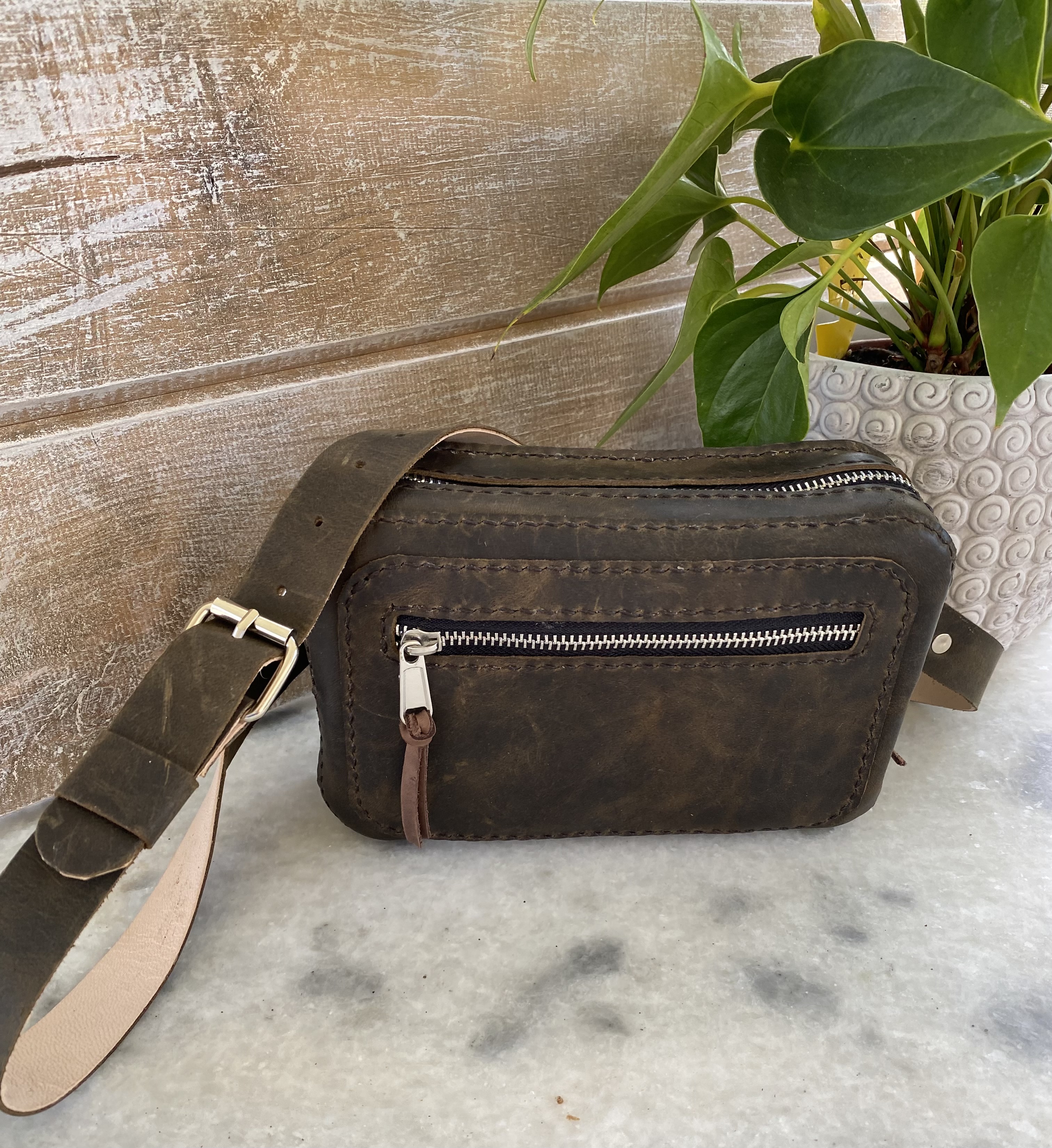 Brown Leather Crossbody Bag