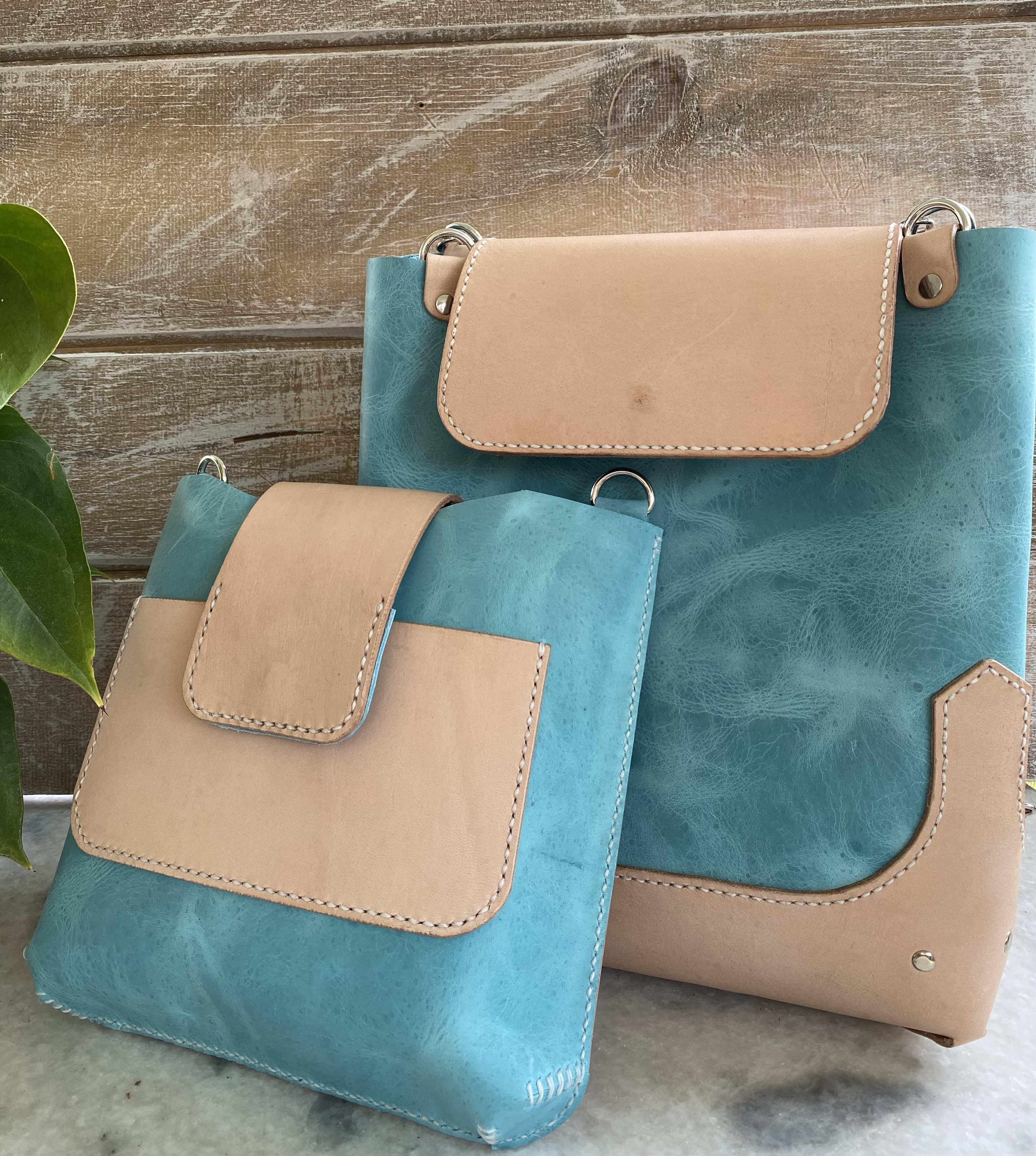 Leather Backpack Set