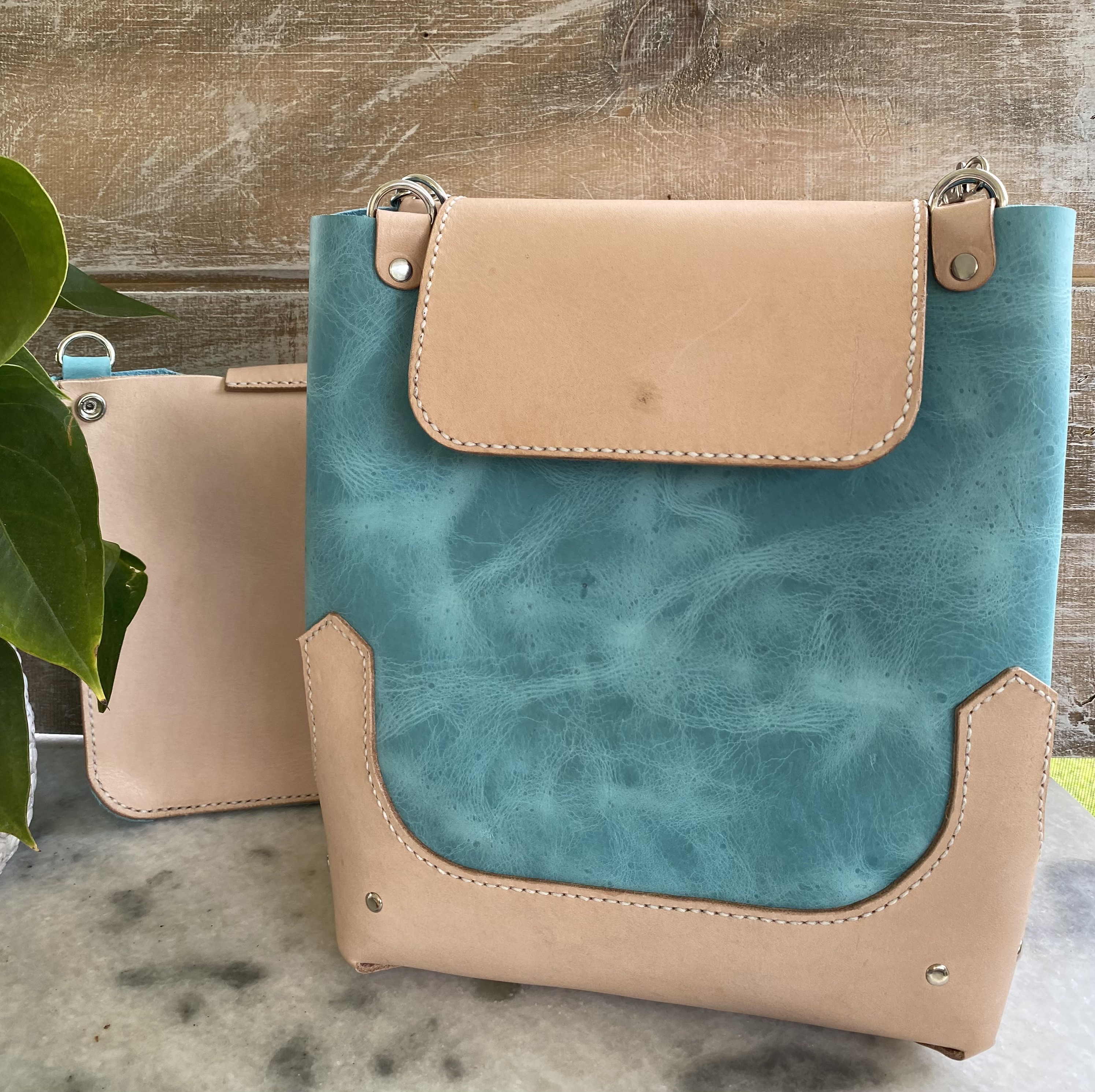 Leather Backpack Set