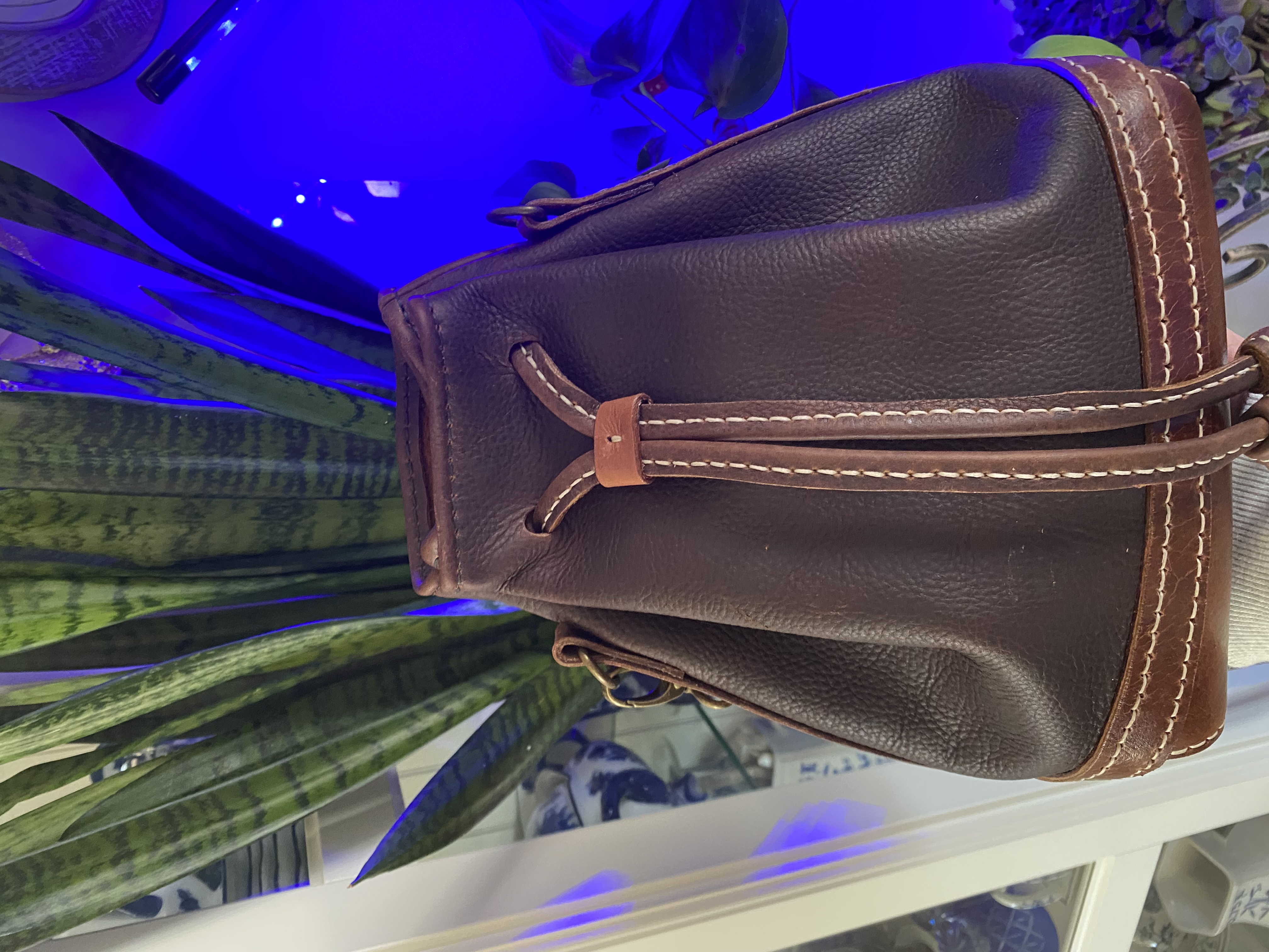 Leather Drawstring Bucket Bag