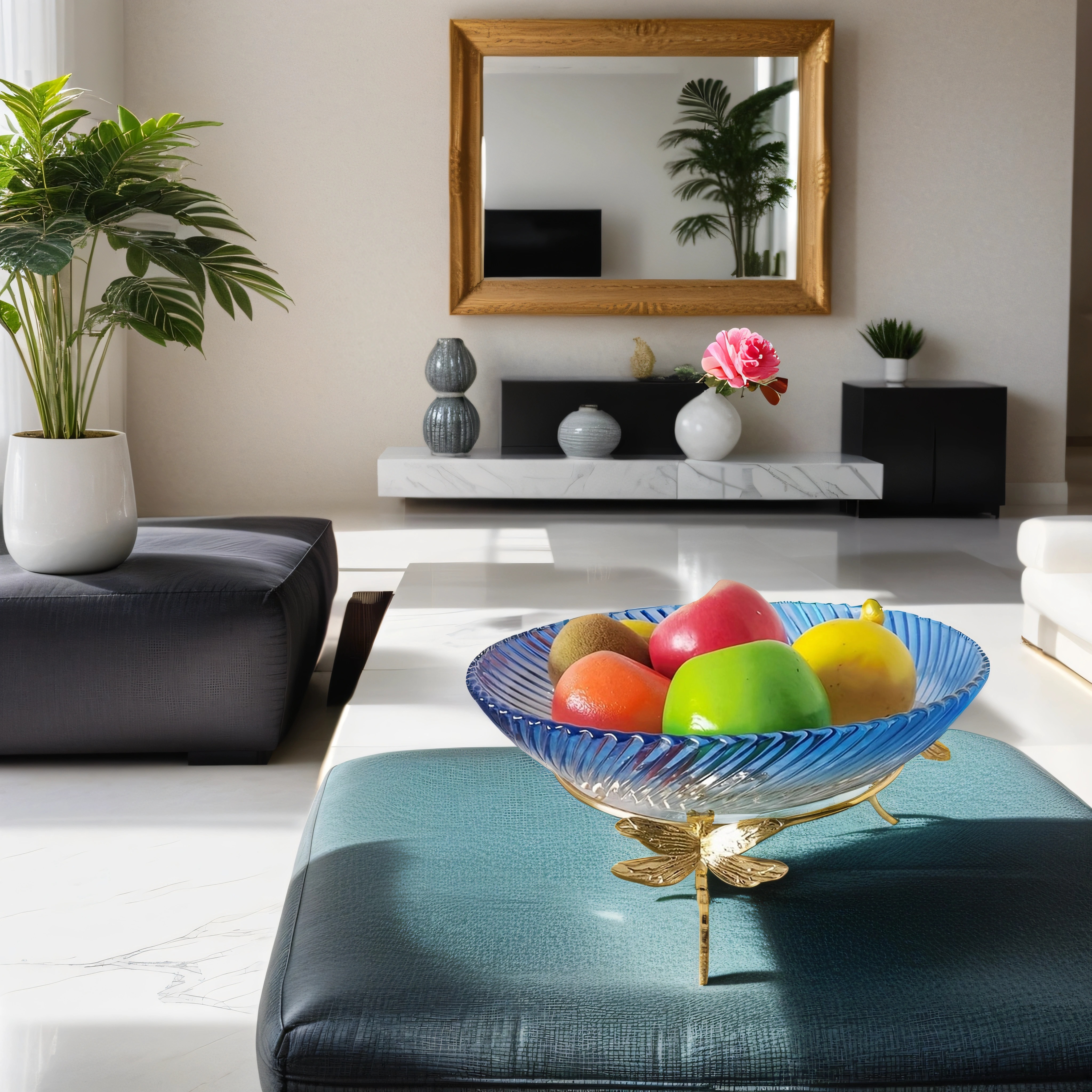 Decorative Glass Fruit Bowl