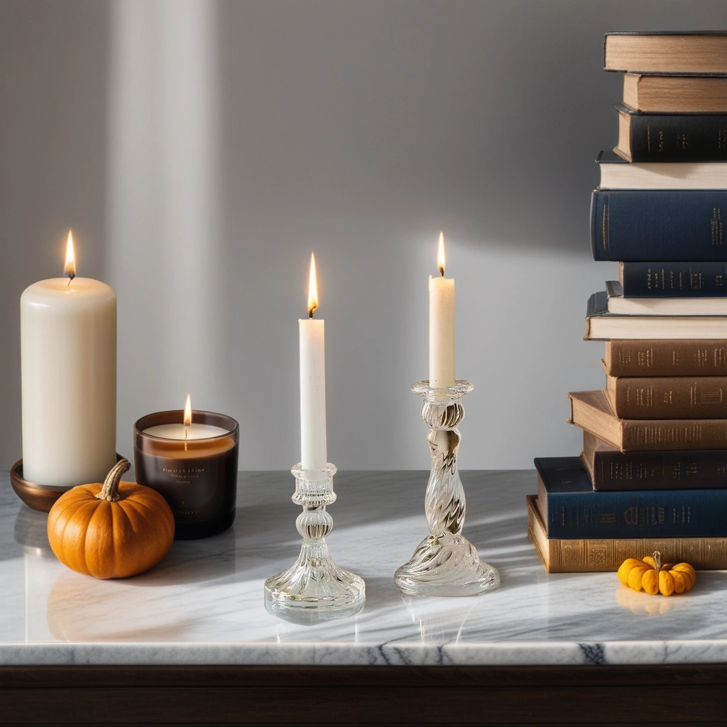 Elegant Glass Candle Holders