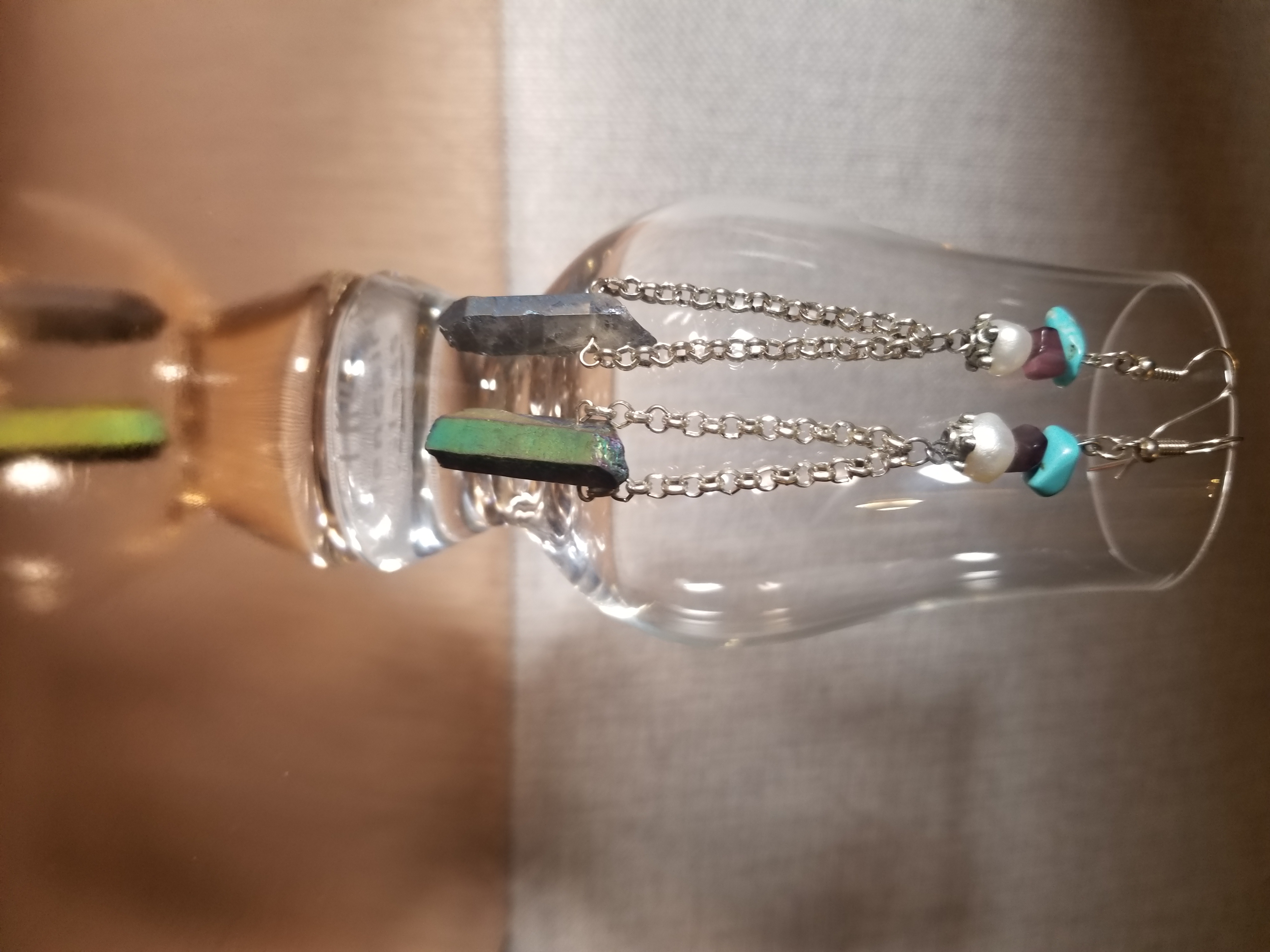 Crystal point earrings