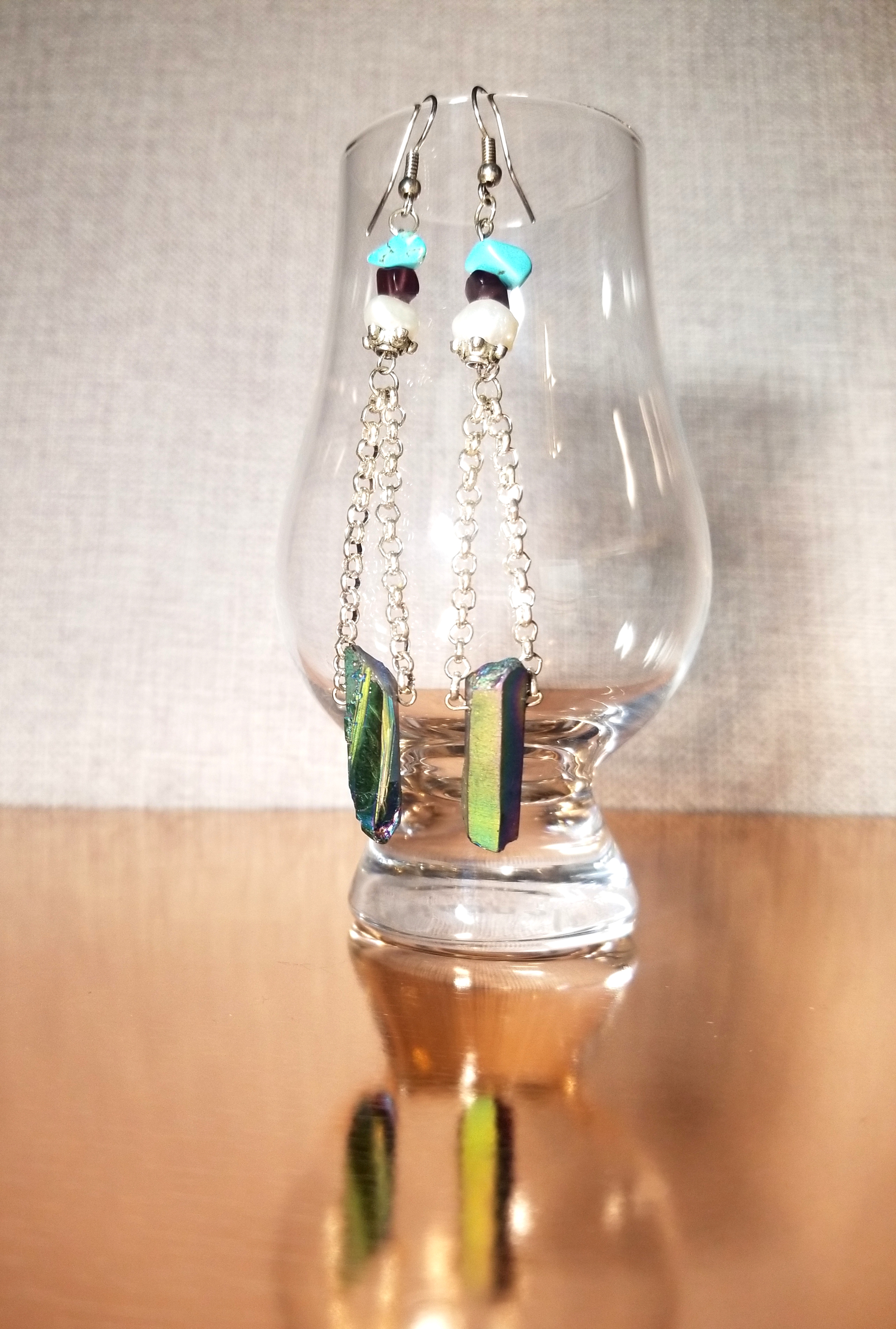 Crystal point earrings