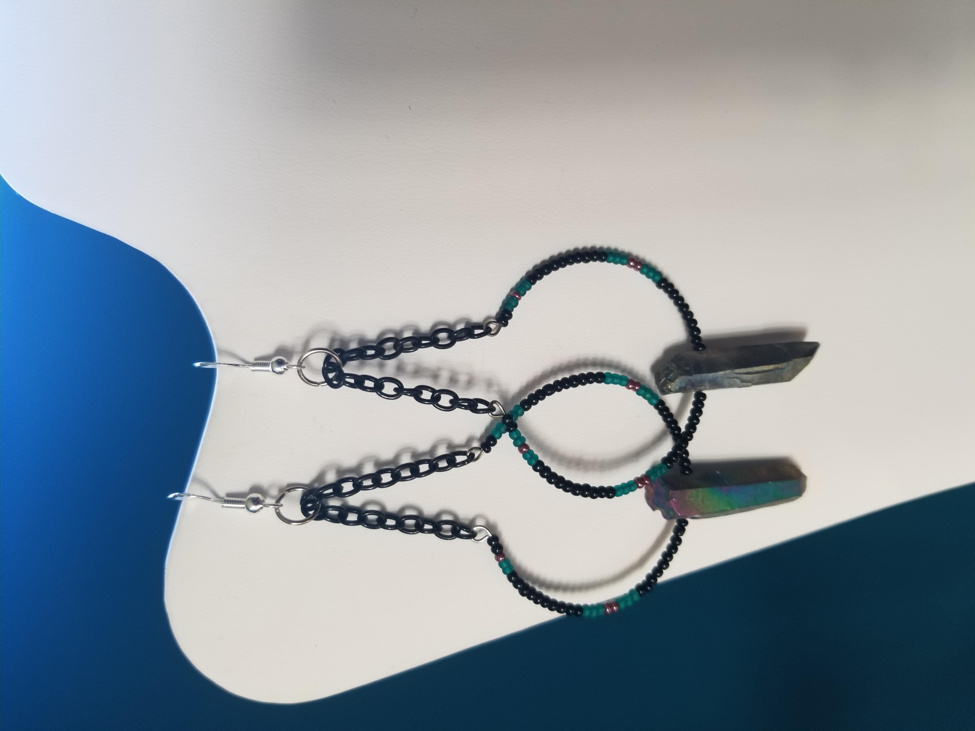 Crystal.point hoop earrings