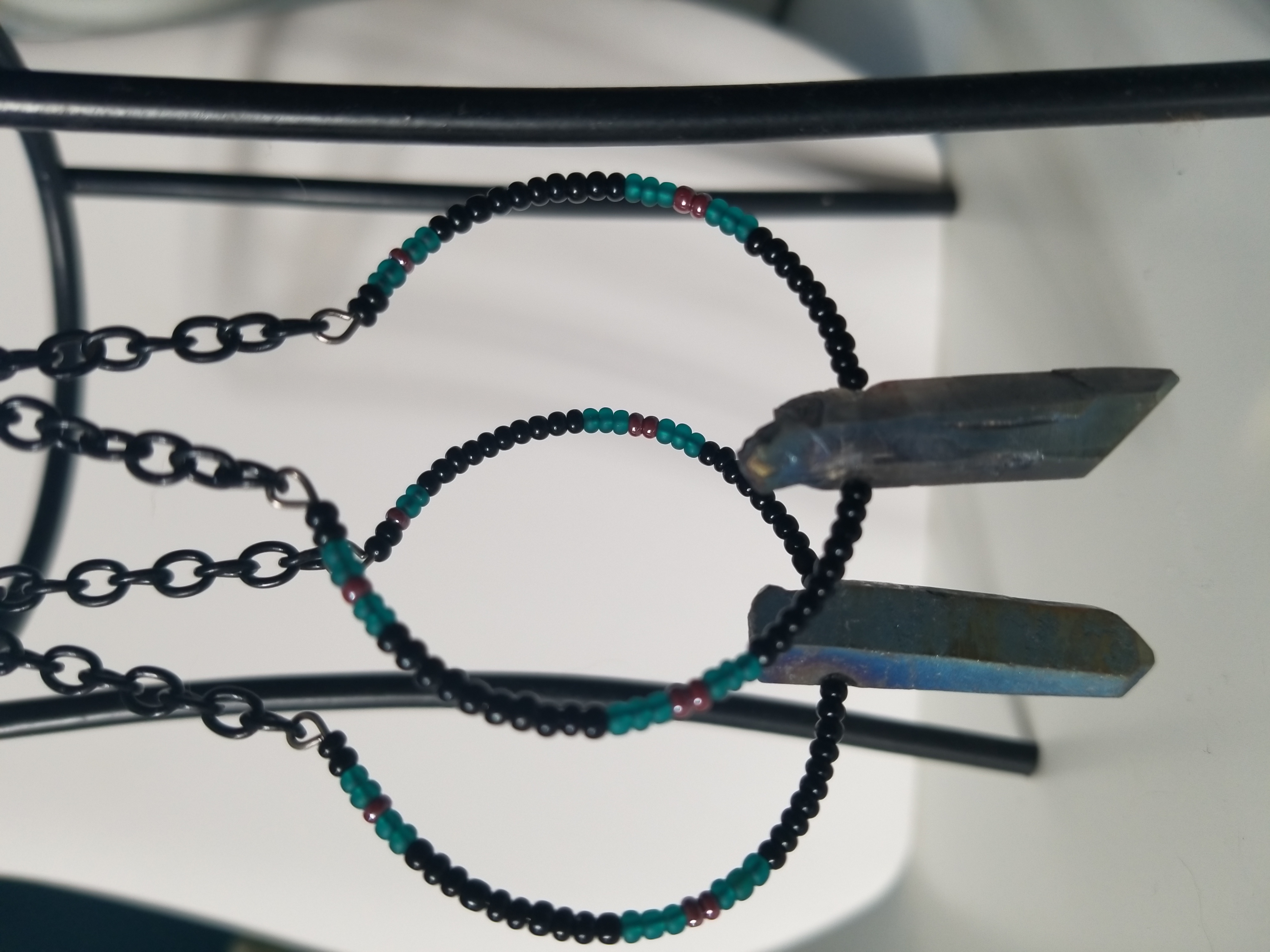 Crystal.point hoop earrings