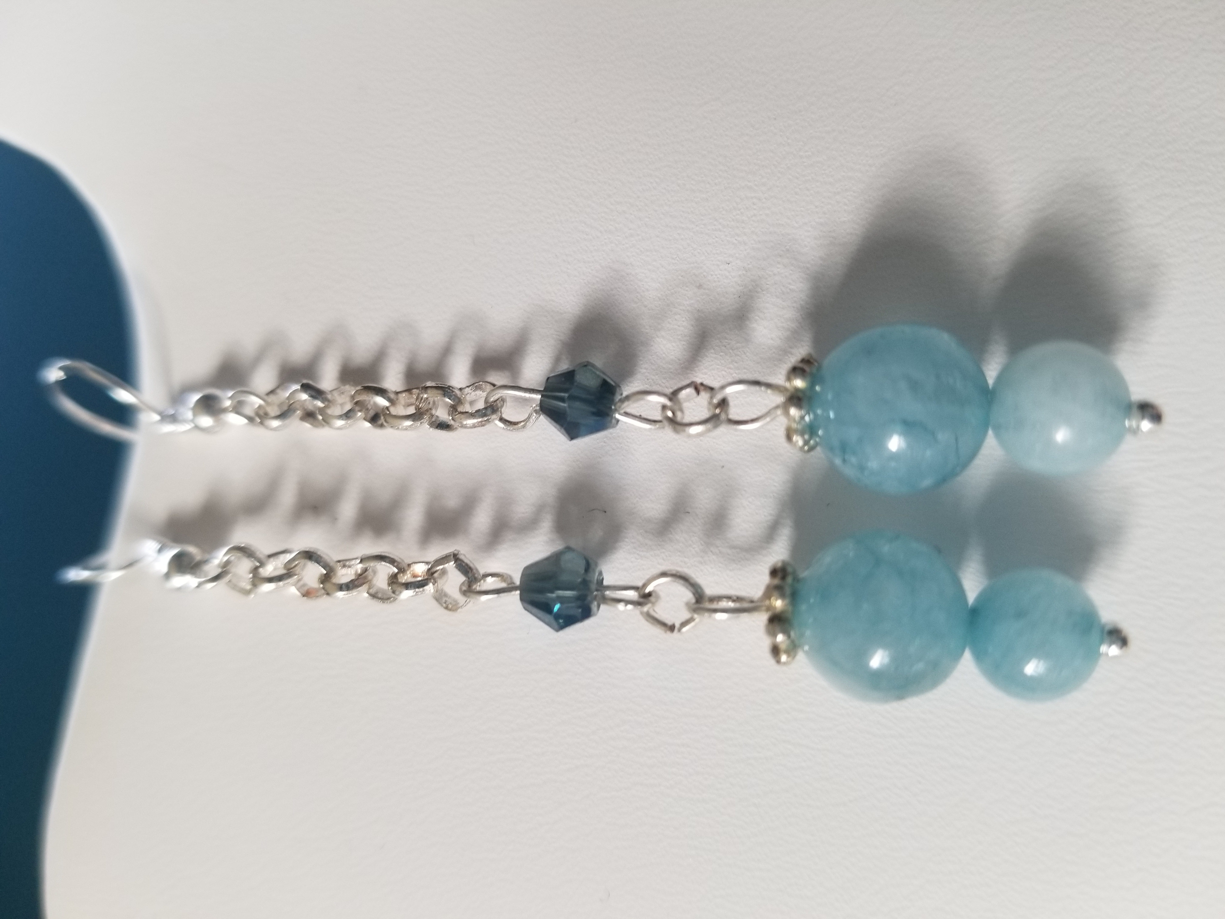 Larimar Earrings with beach vibes