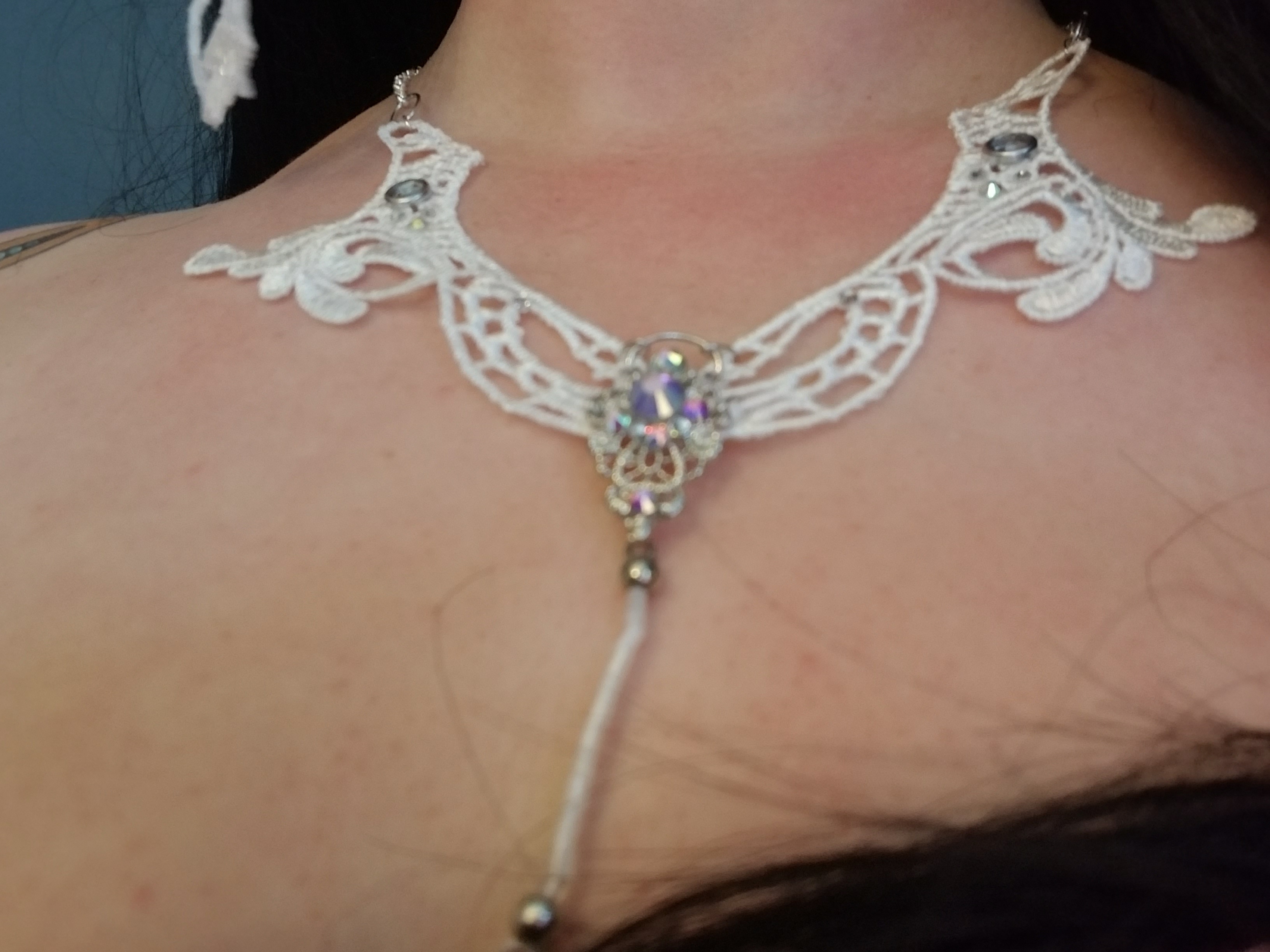 Delicate fae necklace and tiara set