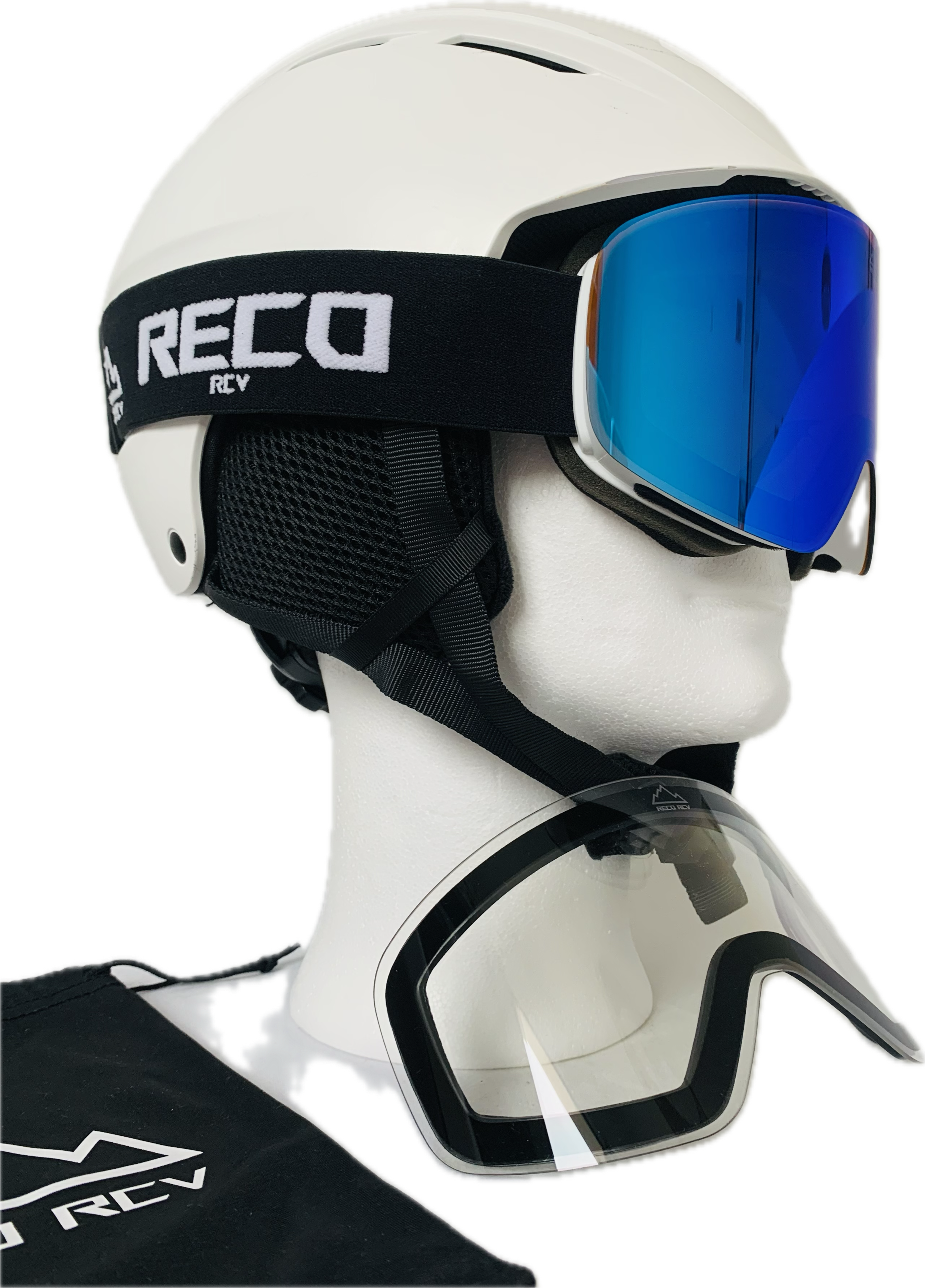 Pack 1 masque bleu glacier + 1 écran transparent