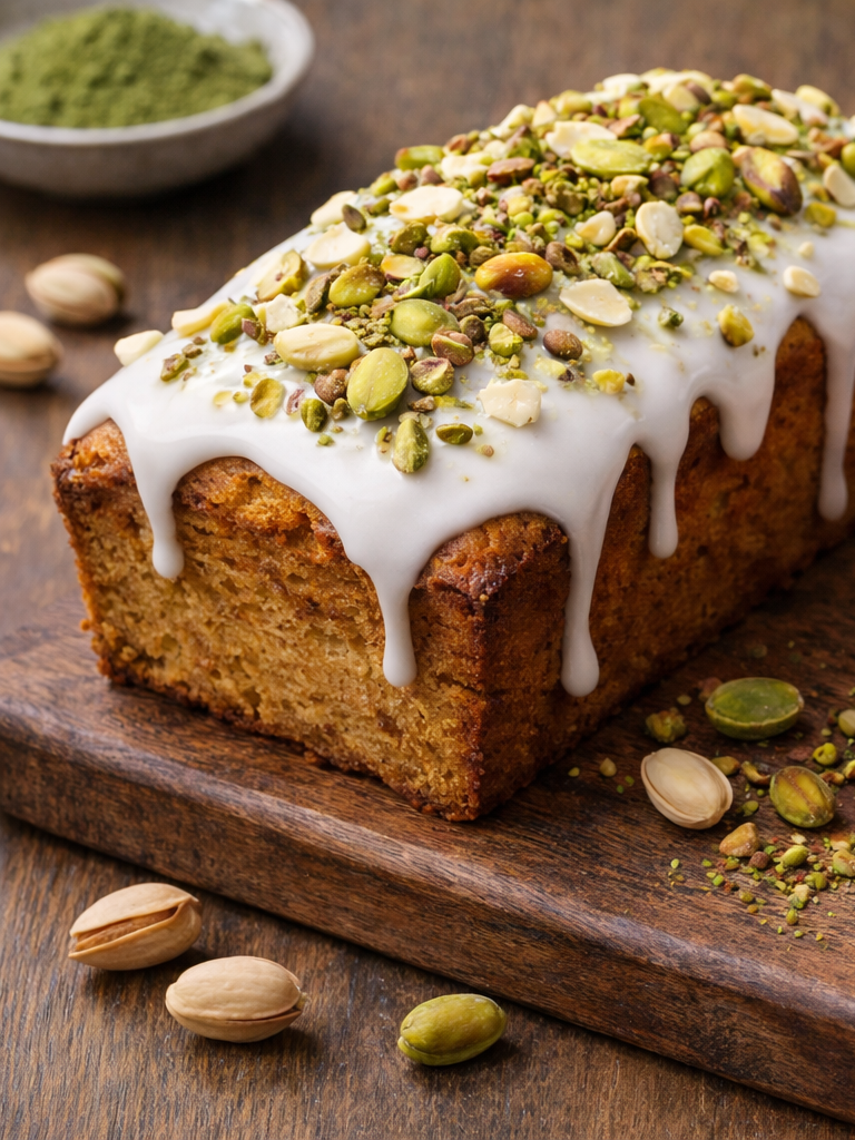 Rhubarb and Lemon Sourdough Loaf Cake