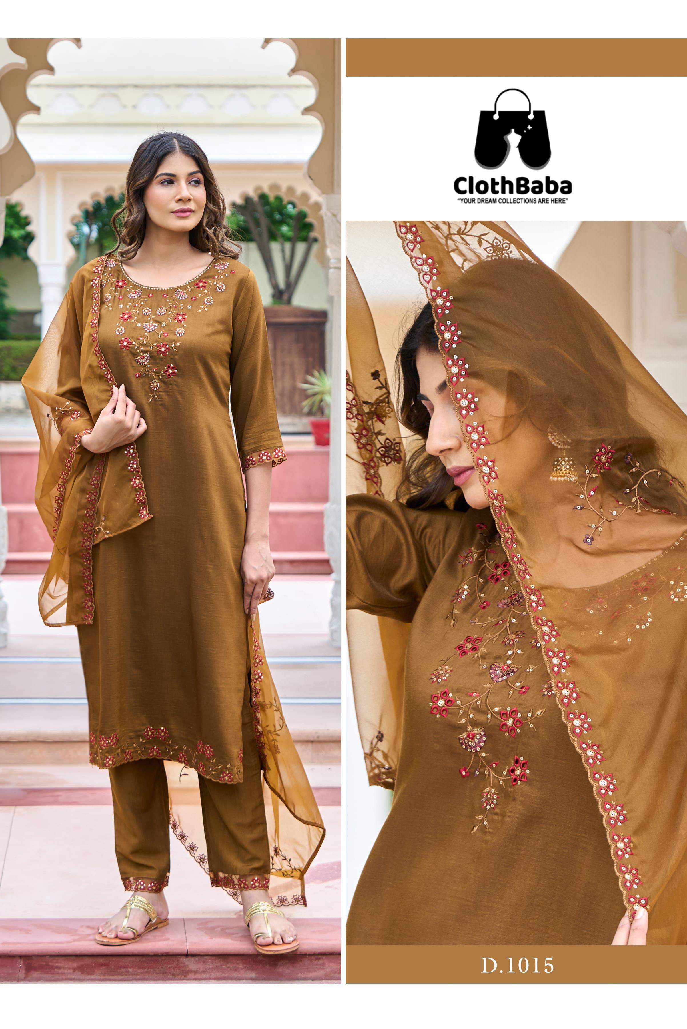 Chinon Hand Embroidered Readymade Suits