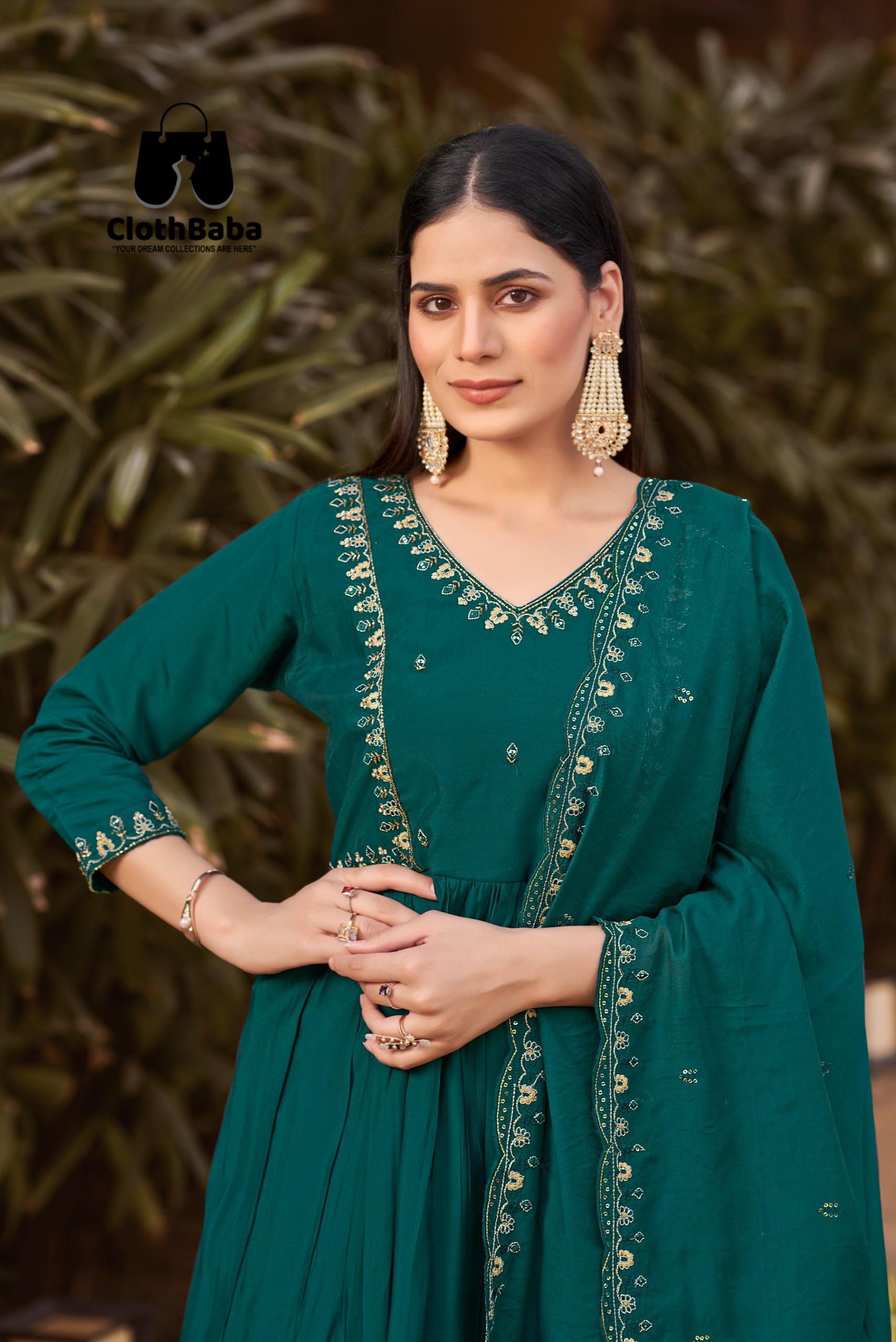 Premium Roman Silk Embroidered Readymade Suit 
