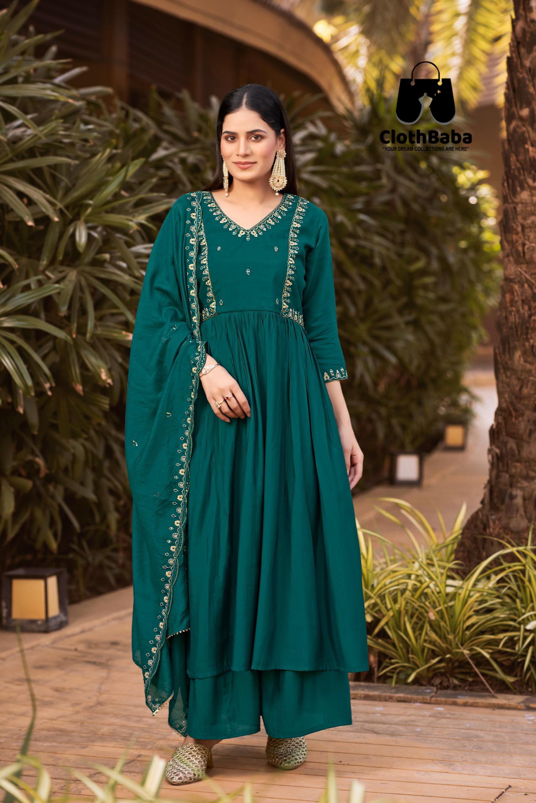 Premium Roman Silk Embroidered Readymade Suit 