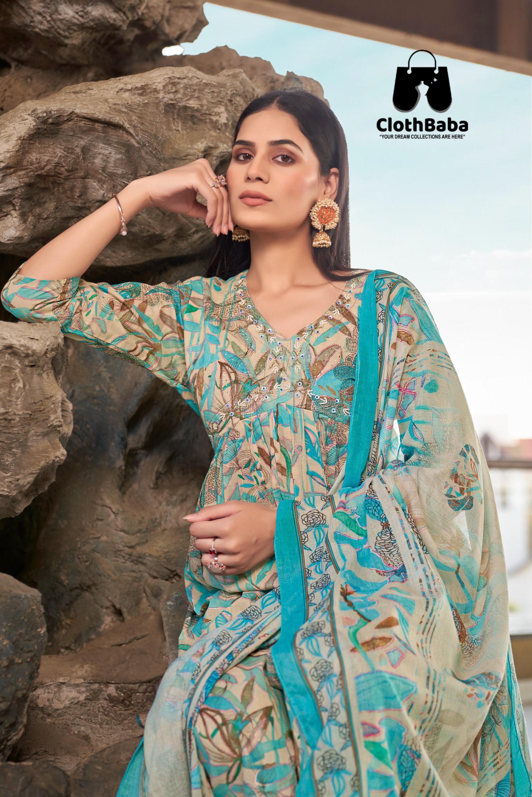 Premium Handworked Mull Cotton Readymade Suit Set