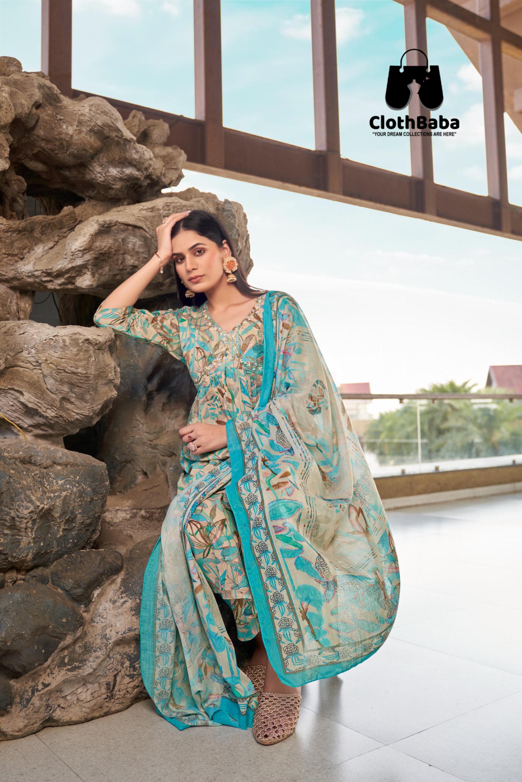 Premium Handworked Mull Cotton Readymade Suit Set