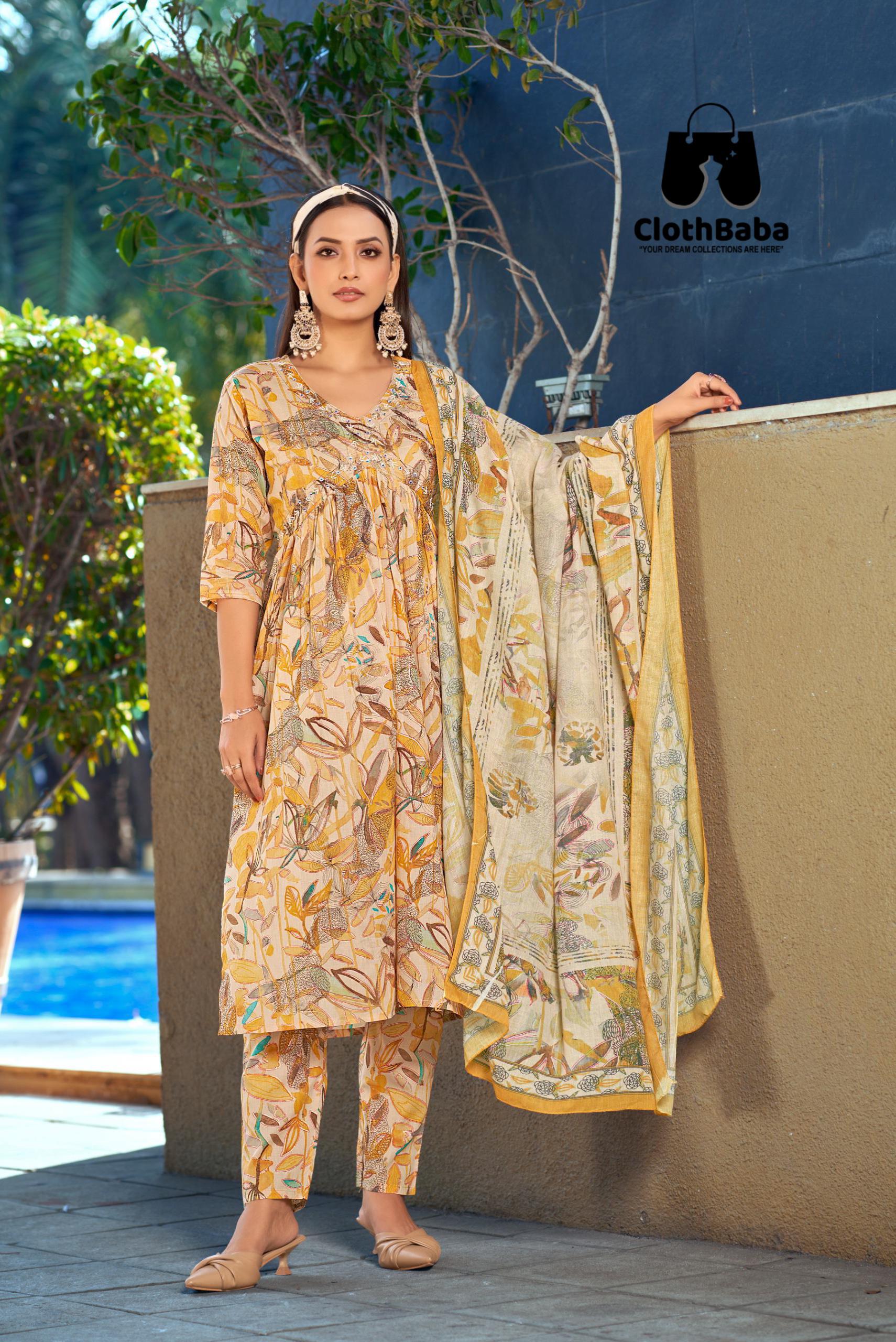 Premium Handworked Mull Cotton Readymade Suit Set