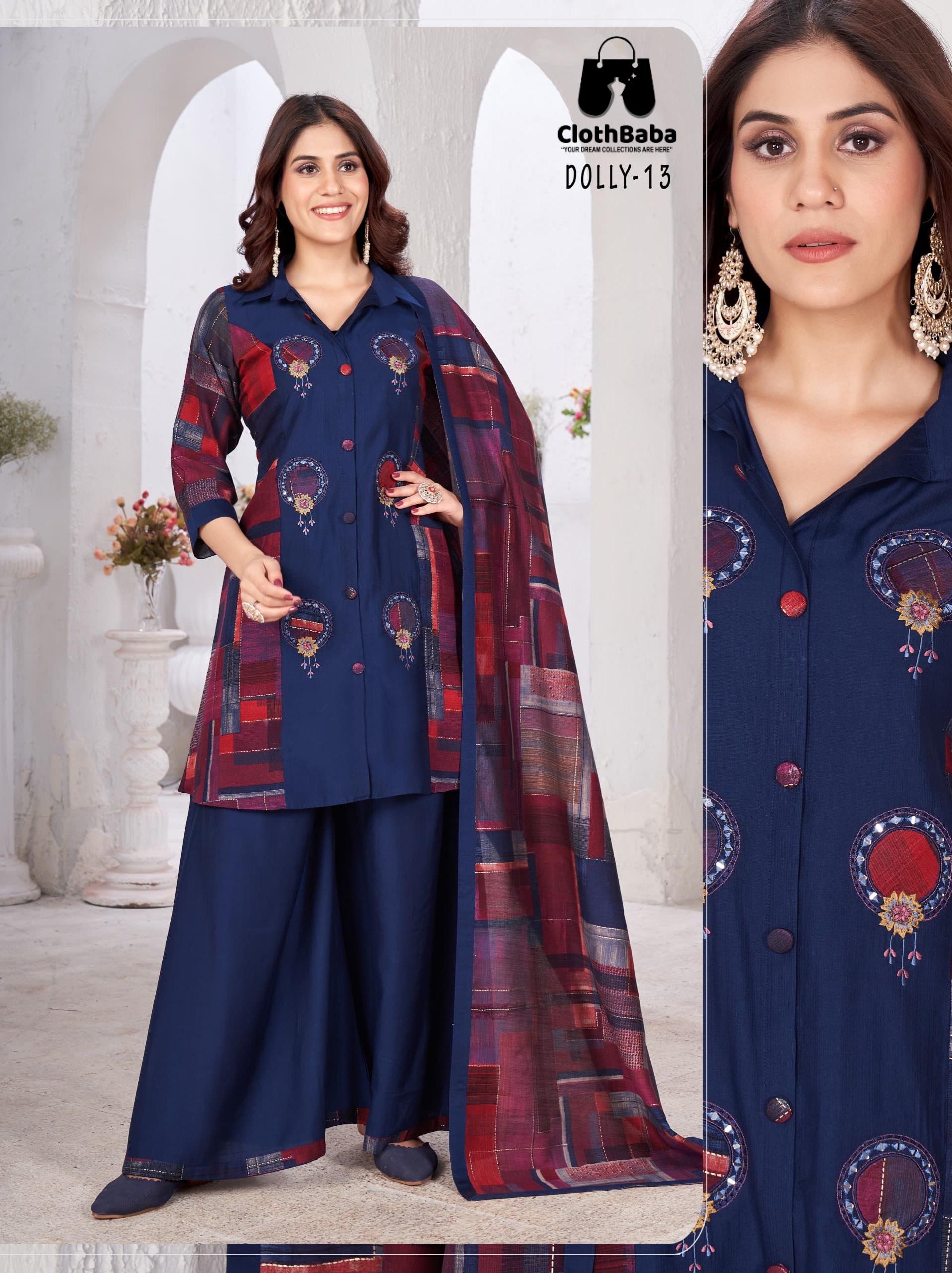 Exclusive Readymade Vertican Suits with Hand Embroidery