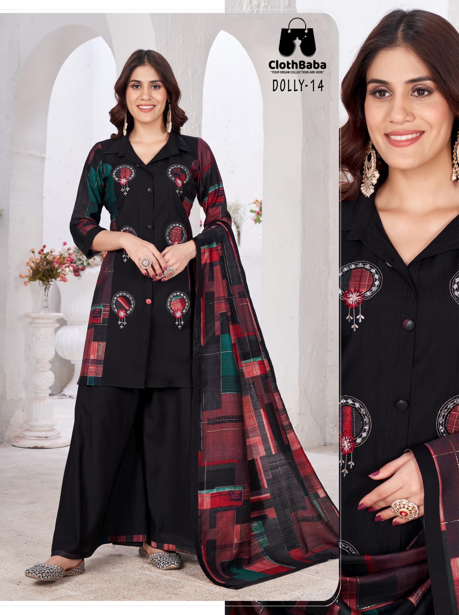 Exclusive Readymade Vertican Suits with Hand Embroidery