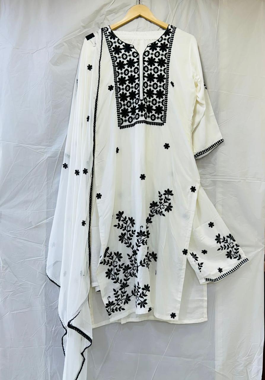 Elegant Readymade Reyon Suits with Embroidery