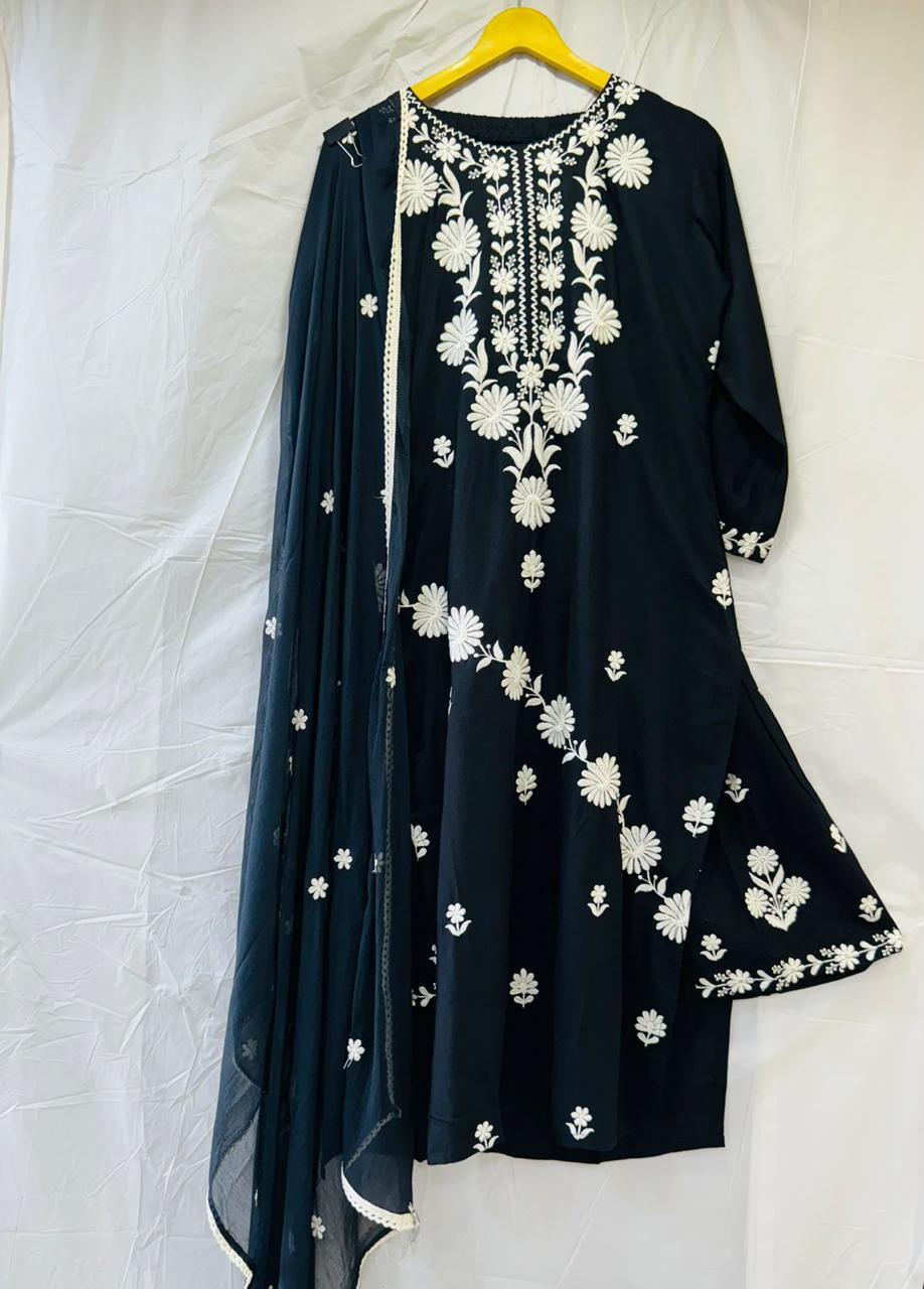 Elegant Readymade Reyon Suits with Embroidery